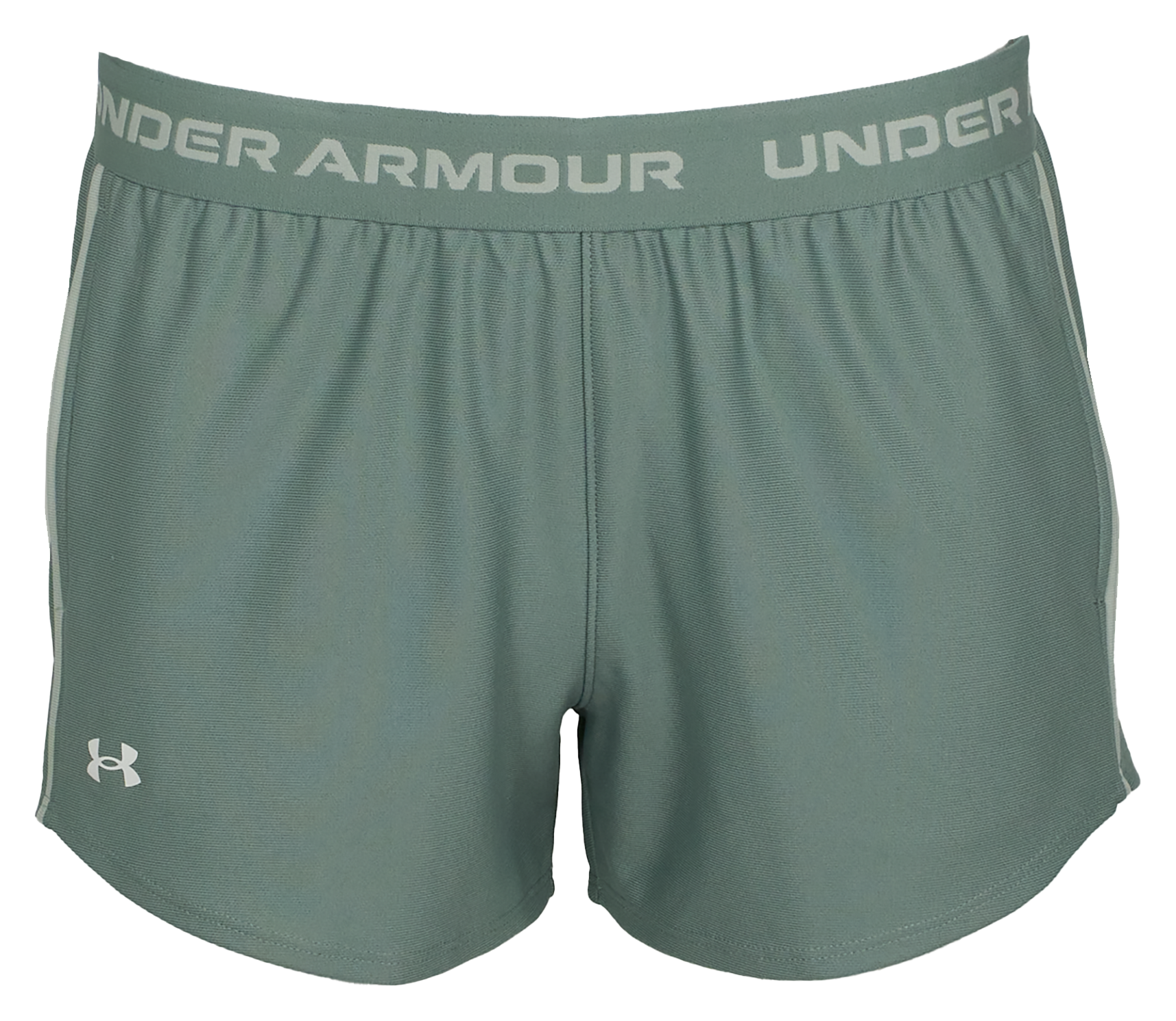 Image of Under Armour Tech Play Up Shorts - Silica Green/Hydro Green/White