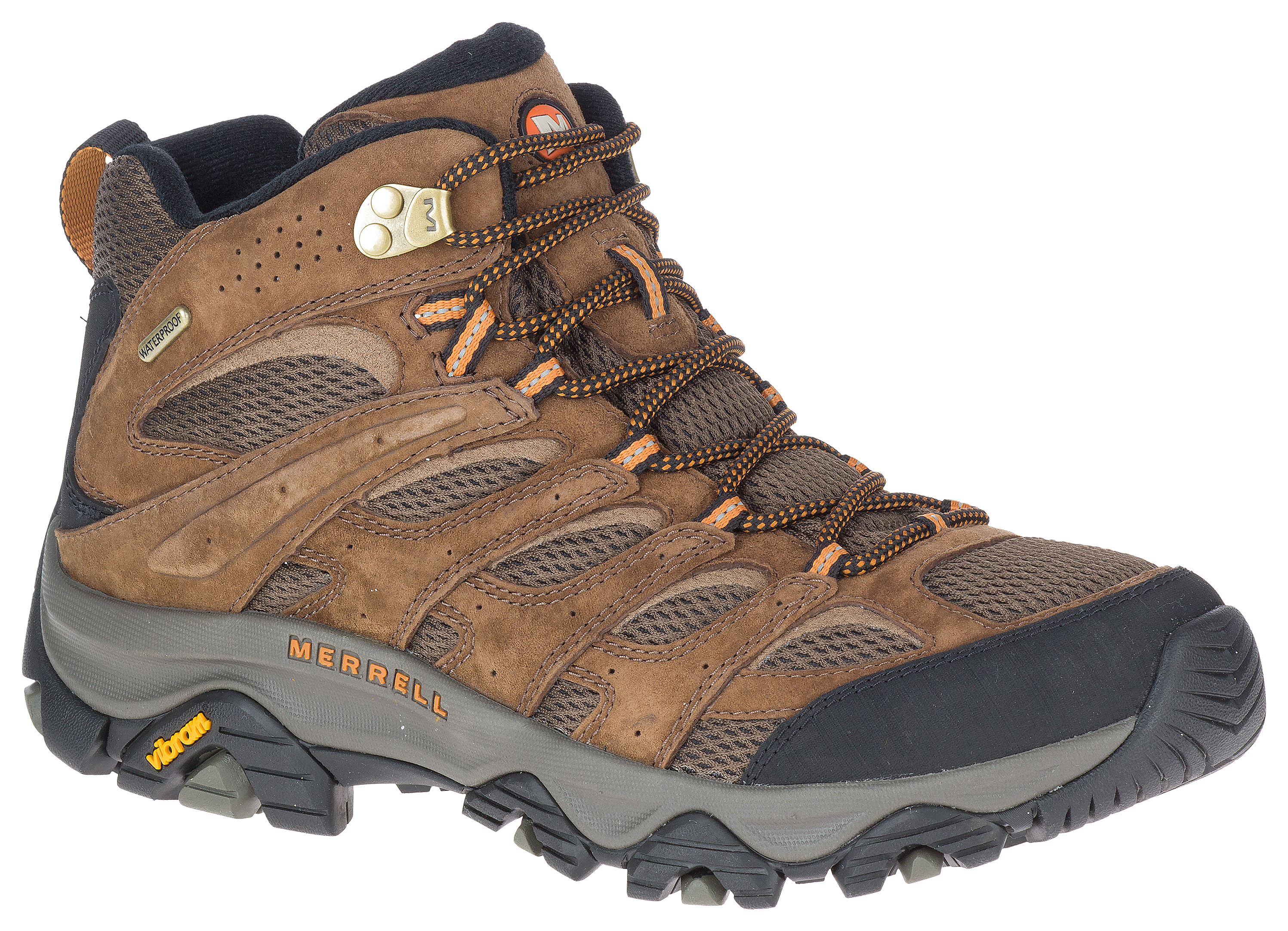 Image of Merrell Moab 3 Mid Waterproof Hiking Boots for Men - Earth - 8M