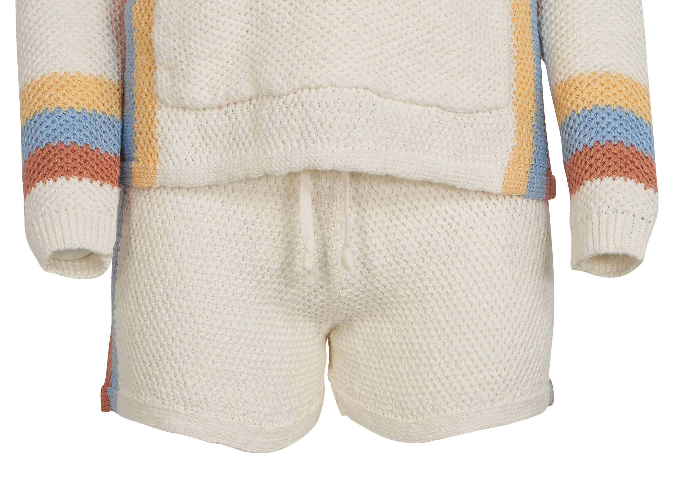 NATURAL REFLECTIONS Stripe Crochet Cover-Up Shorts