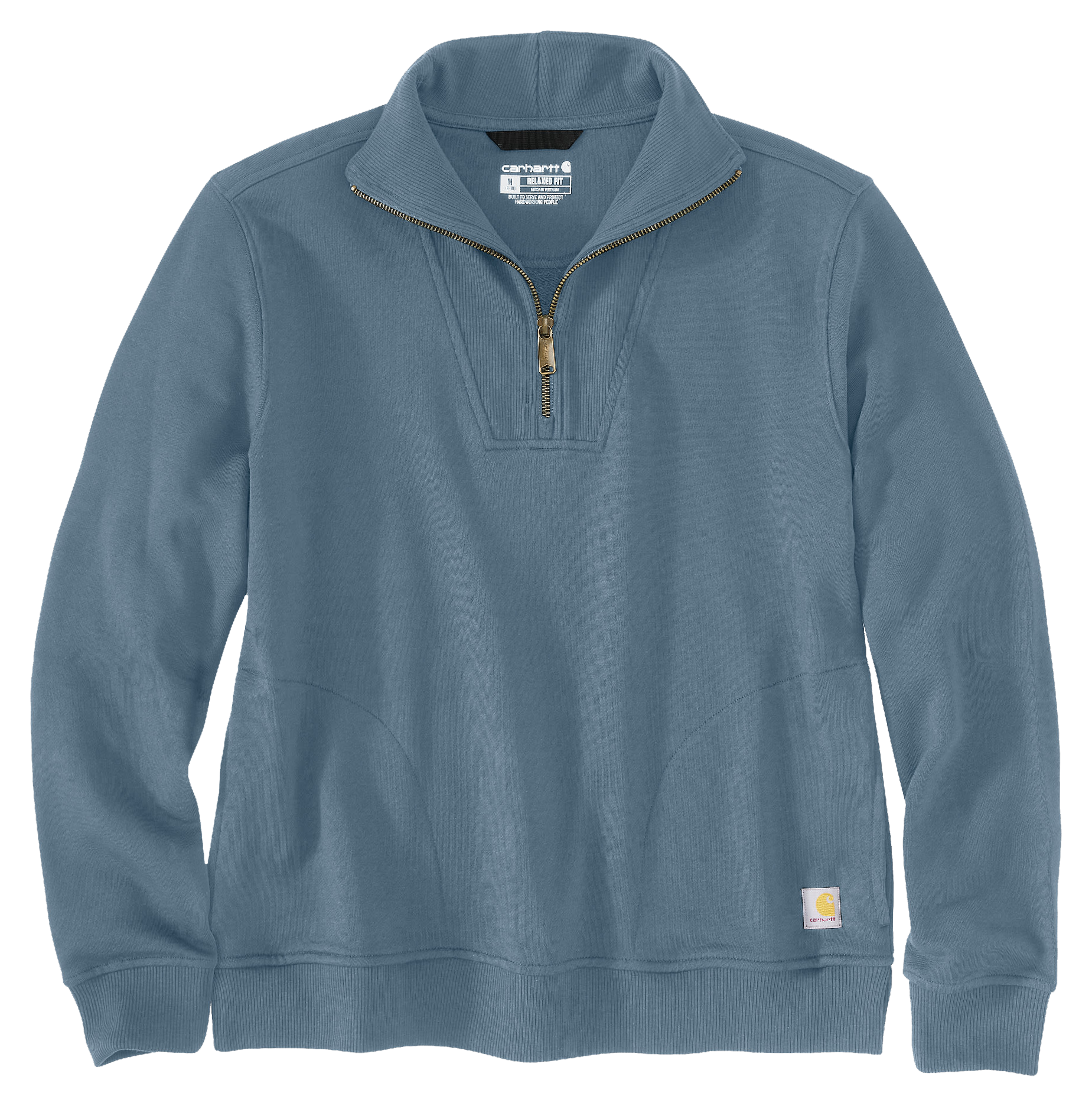 Image of Carhartt TENCEL Fiber Series Relaxed-Fit Half-Zip Long-Sleeve Sweatshirt for Ladies - Thundercloud - XS