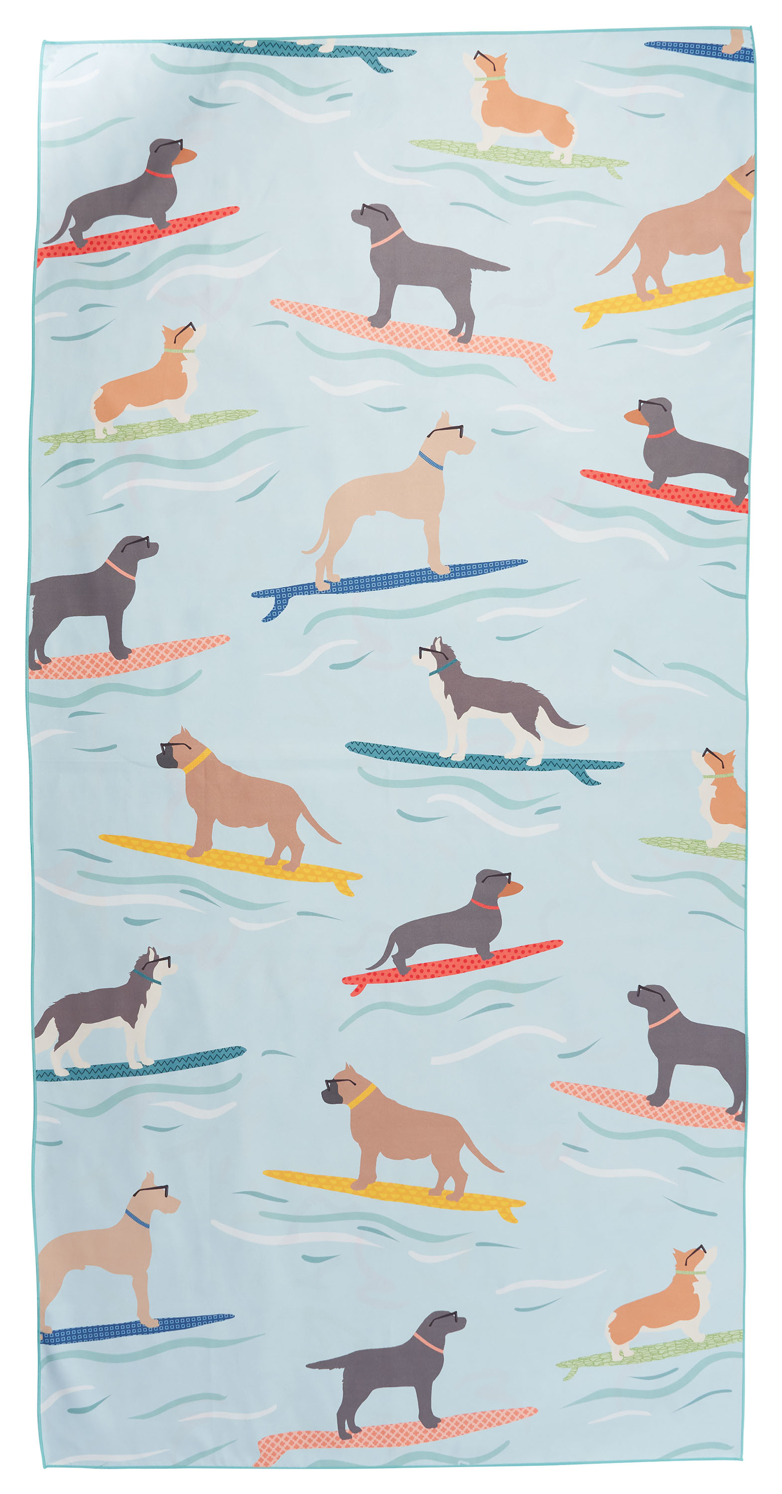 Image of Bass Pro Shops Microfiber Beach Towel - Surfing Dogs