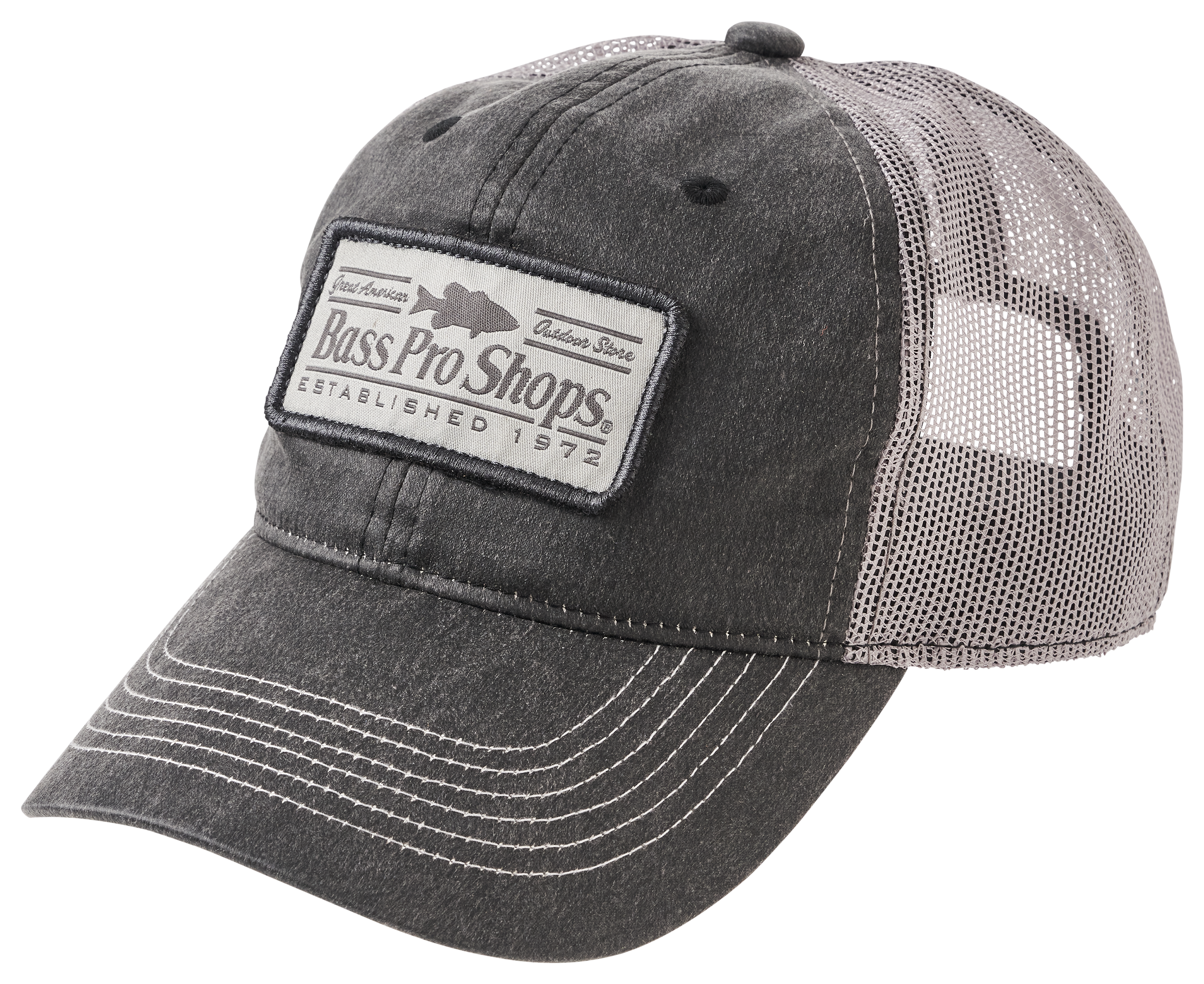 Image of Bass Pro Shops Patch Workwear Mesh-Back Cap - Black/Black