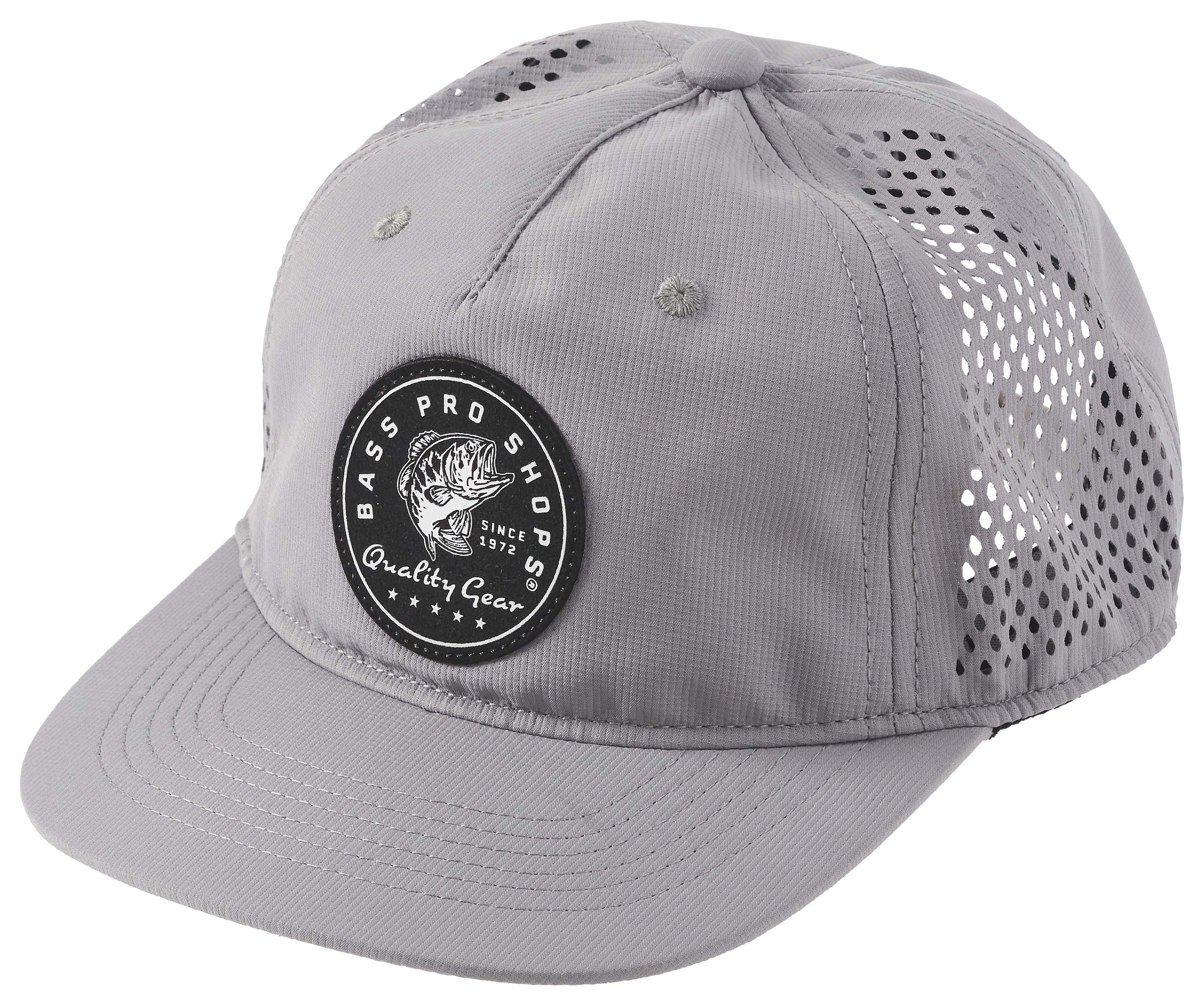 Image of Bass Pro Shops Perforated Mesh Performance Snapback Cap - Gray