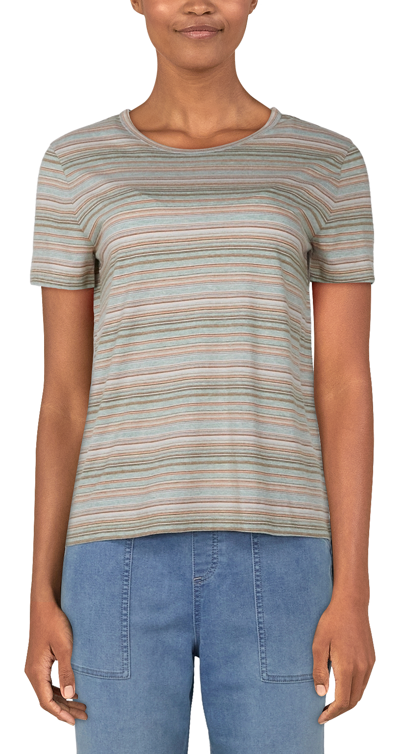 Natural Reflections Stripe Short-Sleeve T-Shirt for Ladies