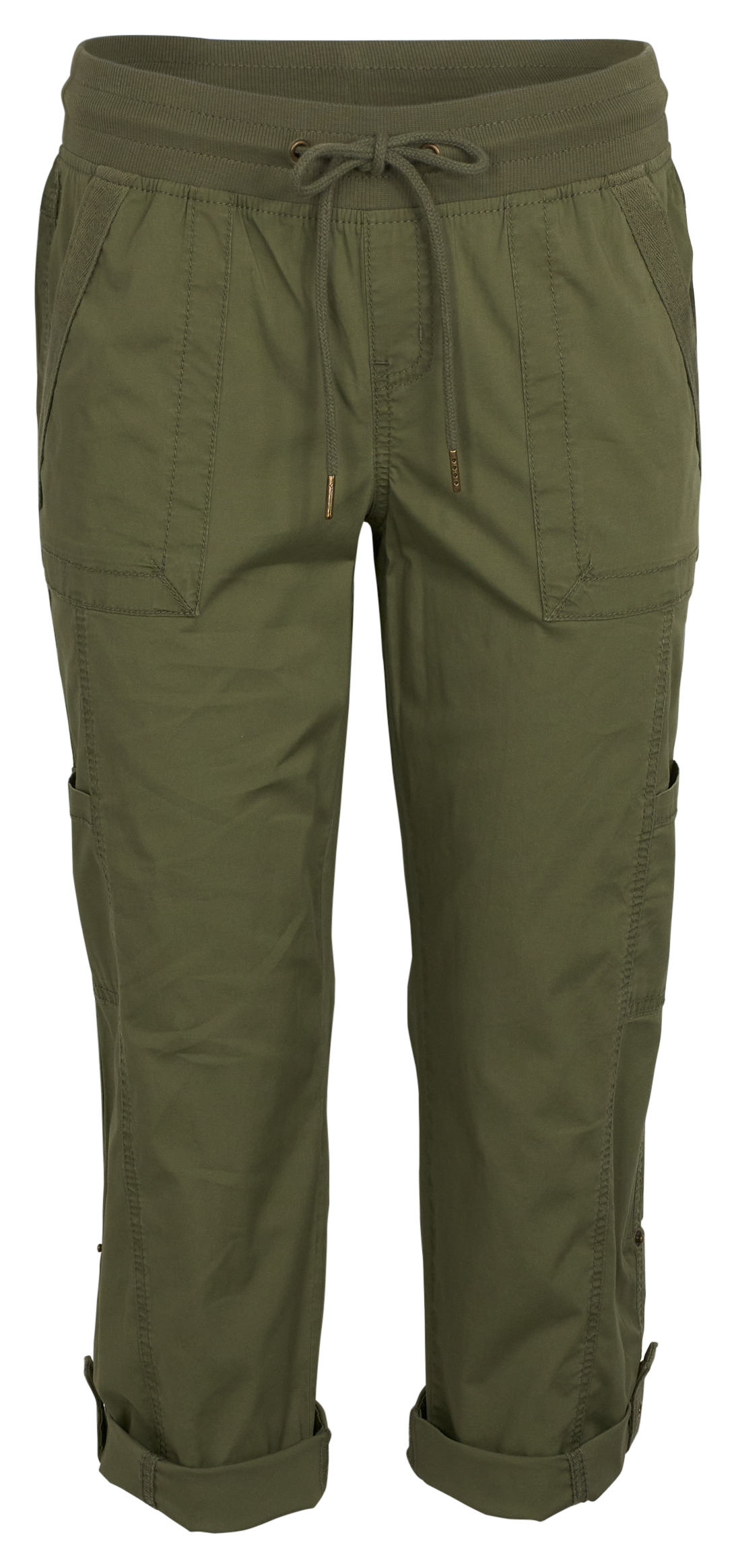 Image of Natural Reflections Honey Creek Convertible Capri Pants - Deep Lichen Green