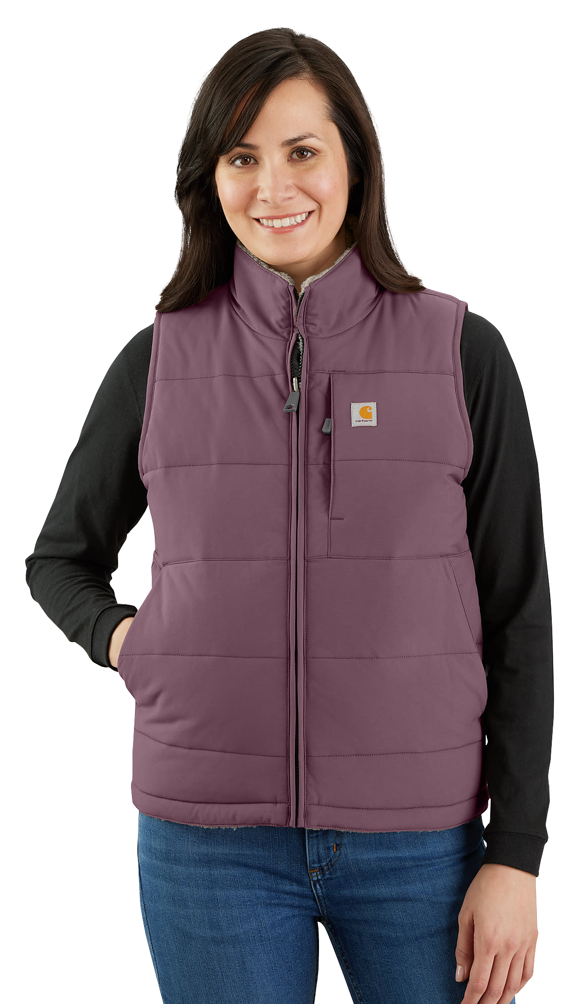 Image of Carhartt Montana Relaxed Fit Insulated Utility Vest for Ladies - Huckleberry - S