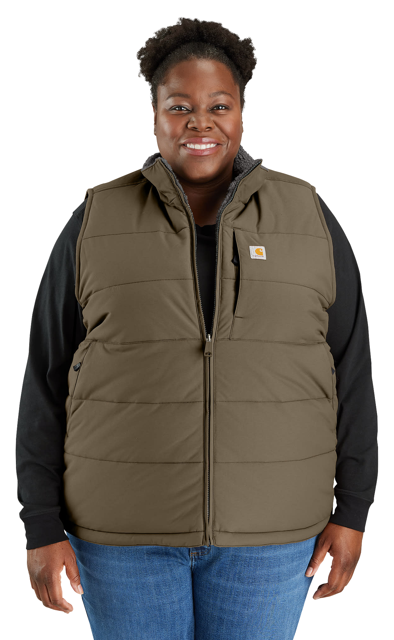 Image of Carhartt Montana Relaxed Fit Insulated Utility Vest for Ladies - Tarmac - 2X