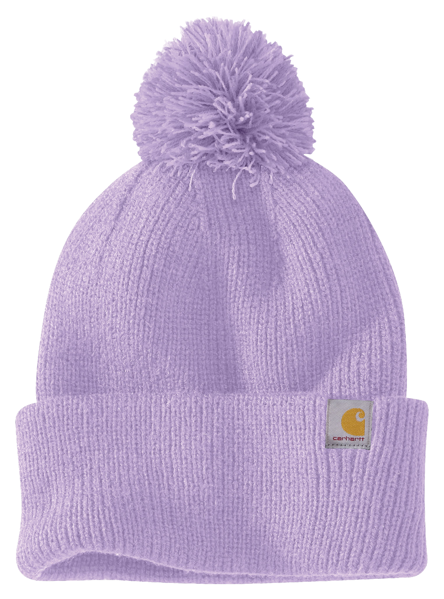 Image of Carhartt Rib-Knit Pom-Pom Cuffed Beanie - Violet Haze