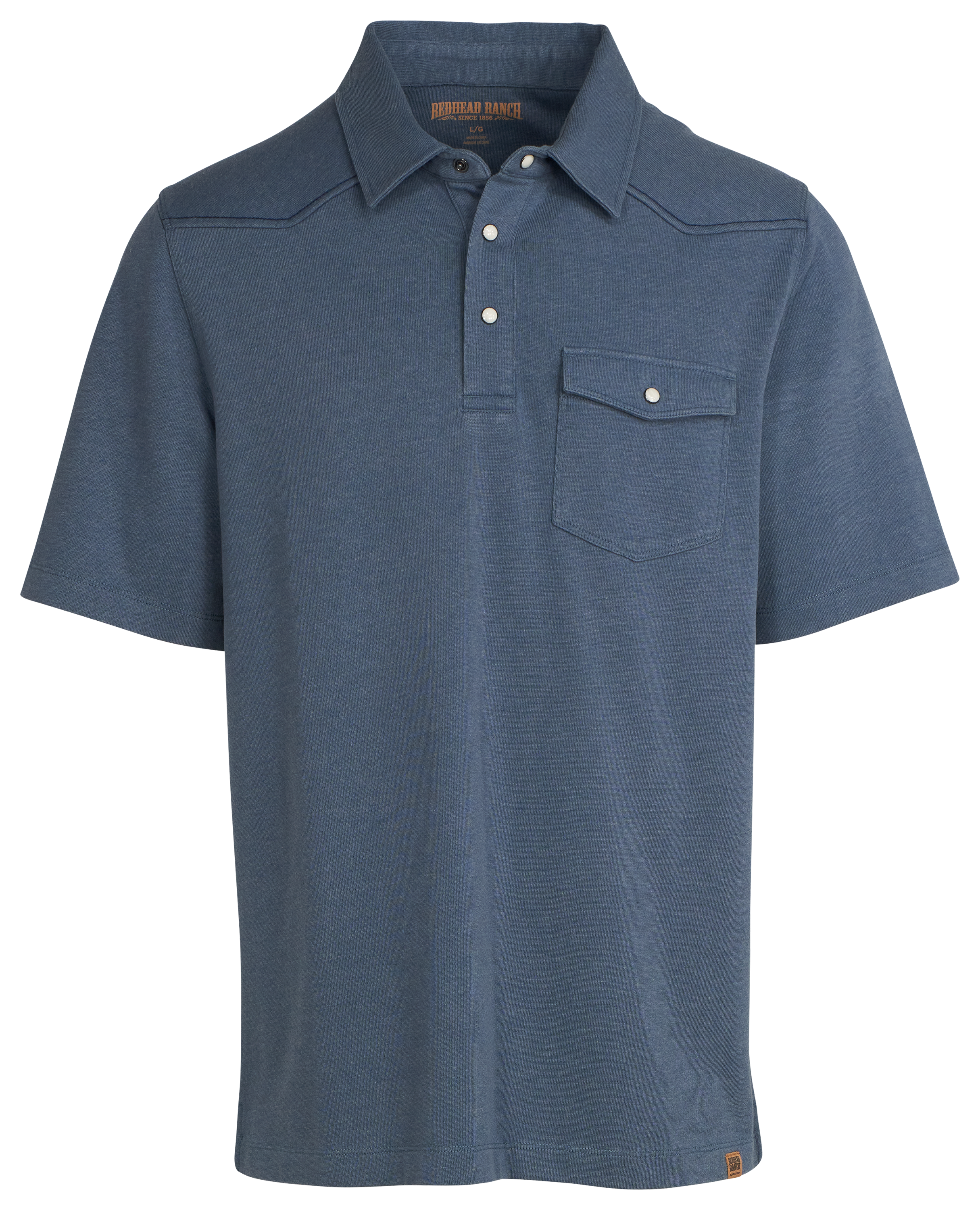 RedHead Ranch Snap-Placket and Pocket Short-Sleeve Polo for Men                                                                 