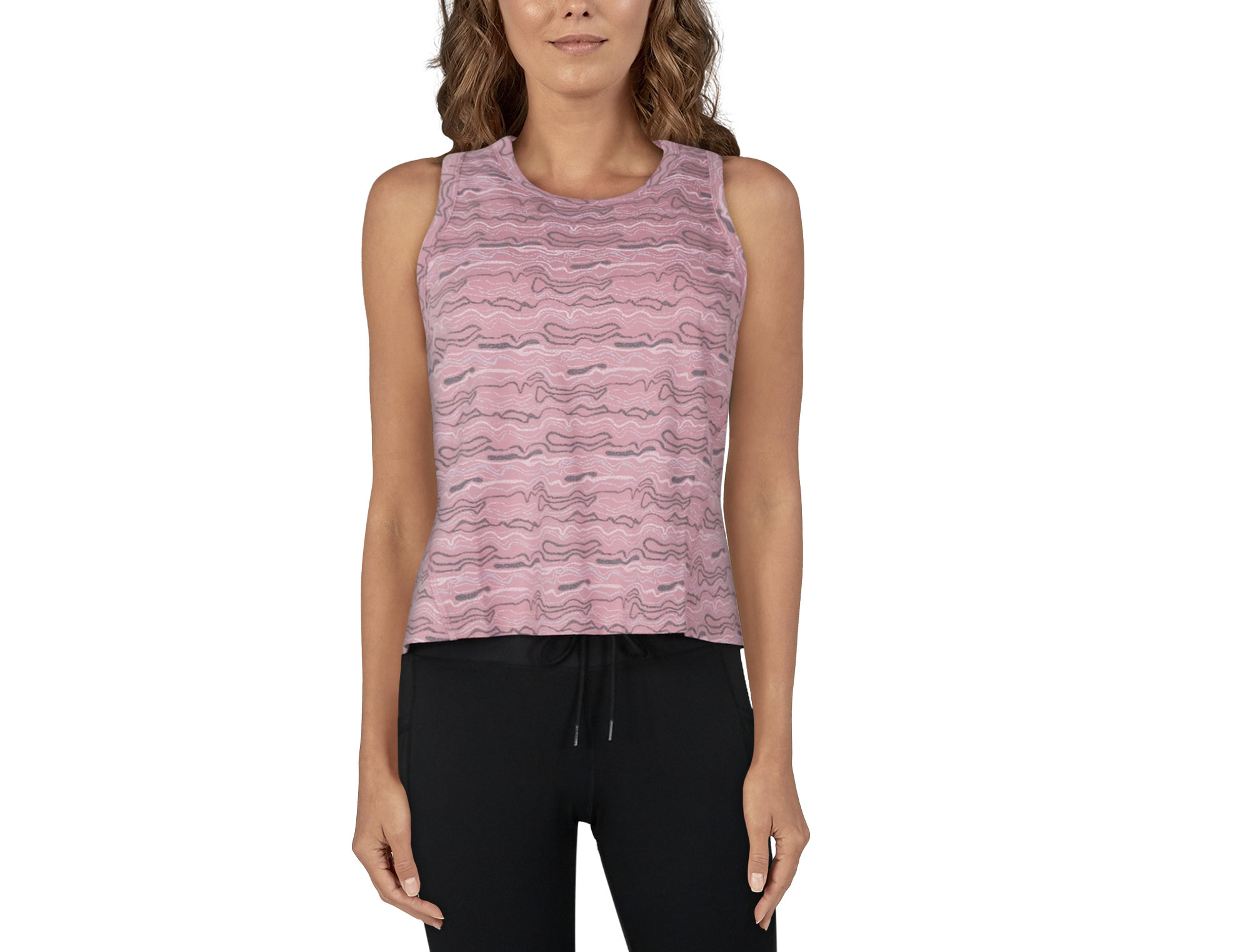 Natural Reflections Weekend Racerback Printed Tank Top for Ladies