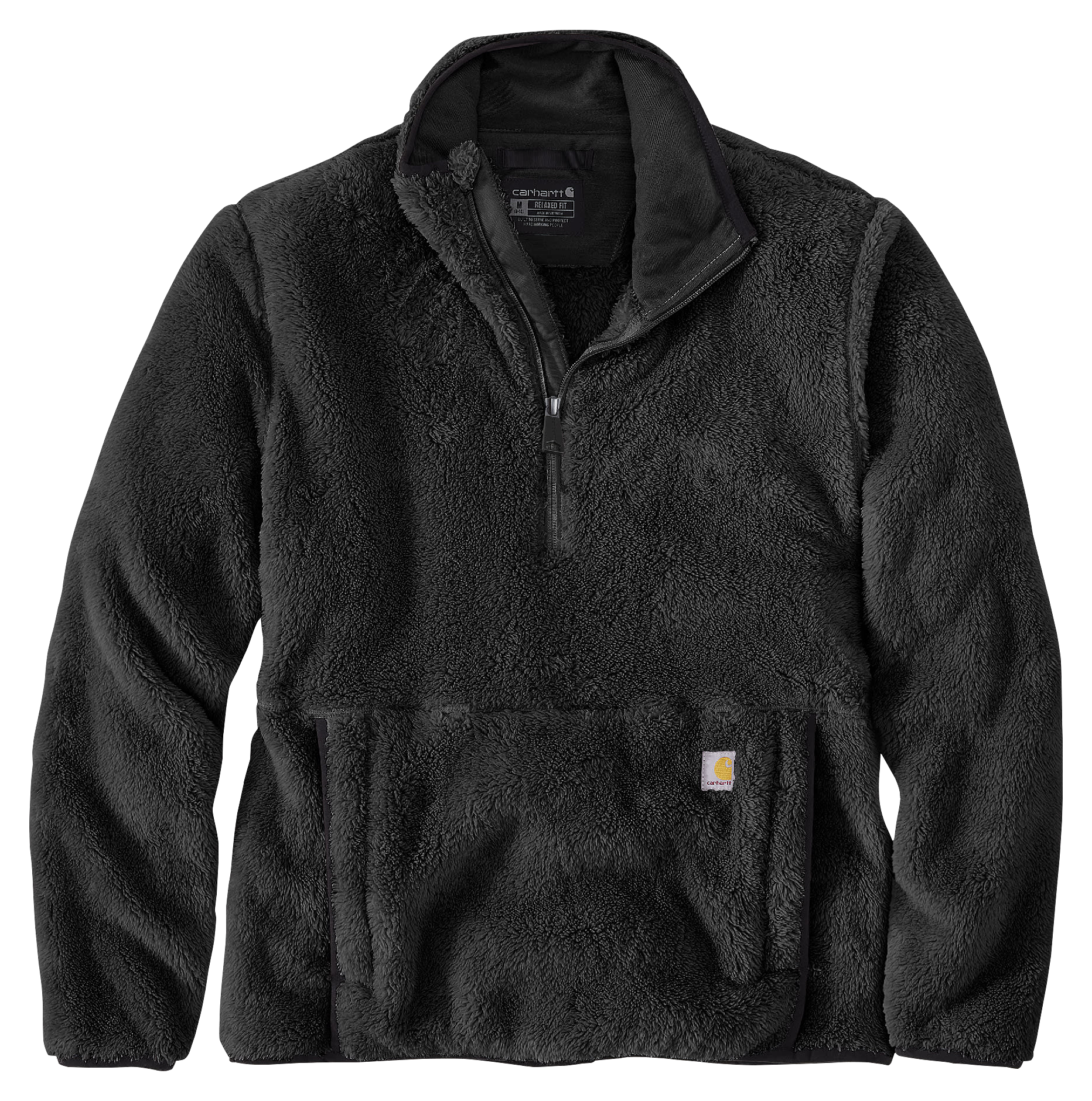 Image of Carhartt Loose-Fit Fleece Half-Zip Pullover for Ladies - Black - 2X