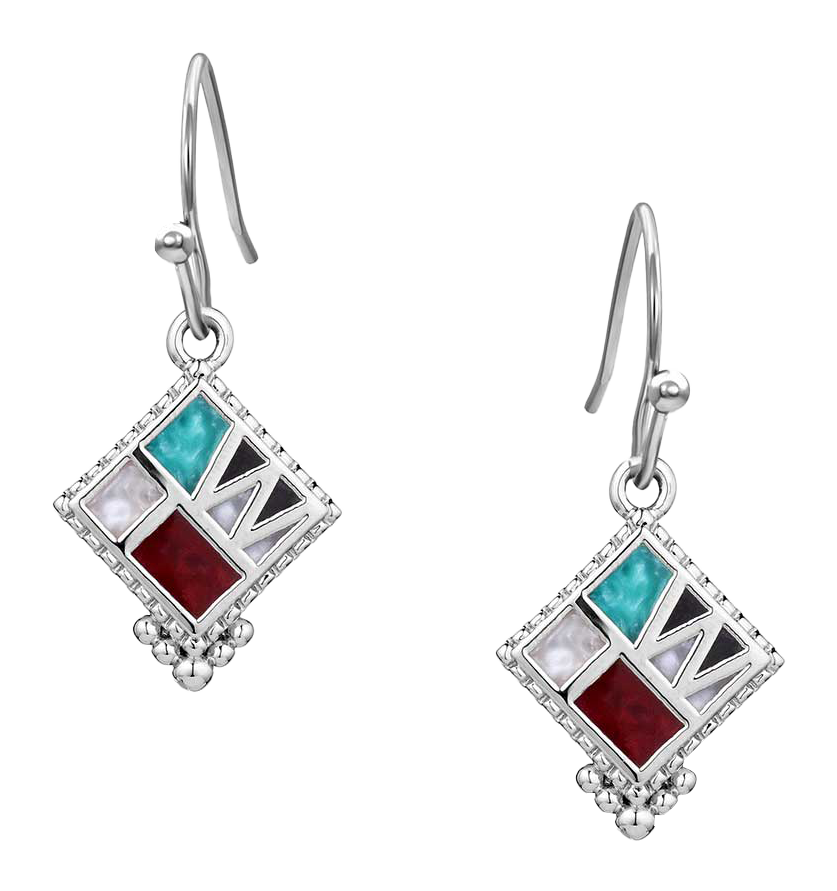 Image of Montana Silversmiths Four Corner Mosaic Earrings