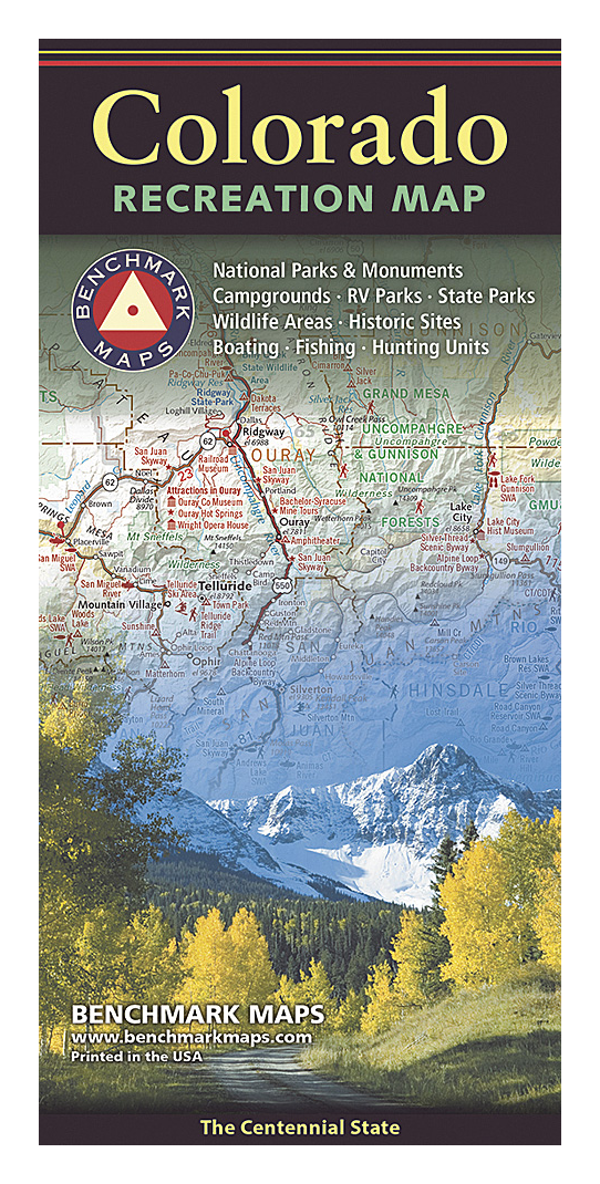 Image of Benchmark Maps Folded State Recreation Map - Colorado Recreation