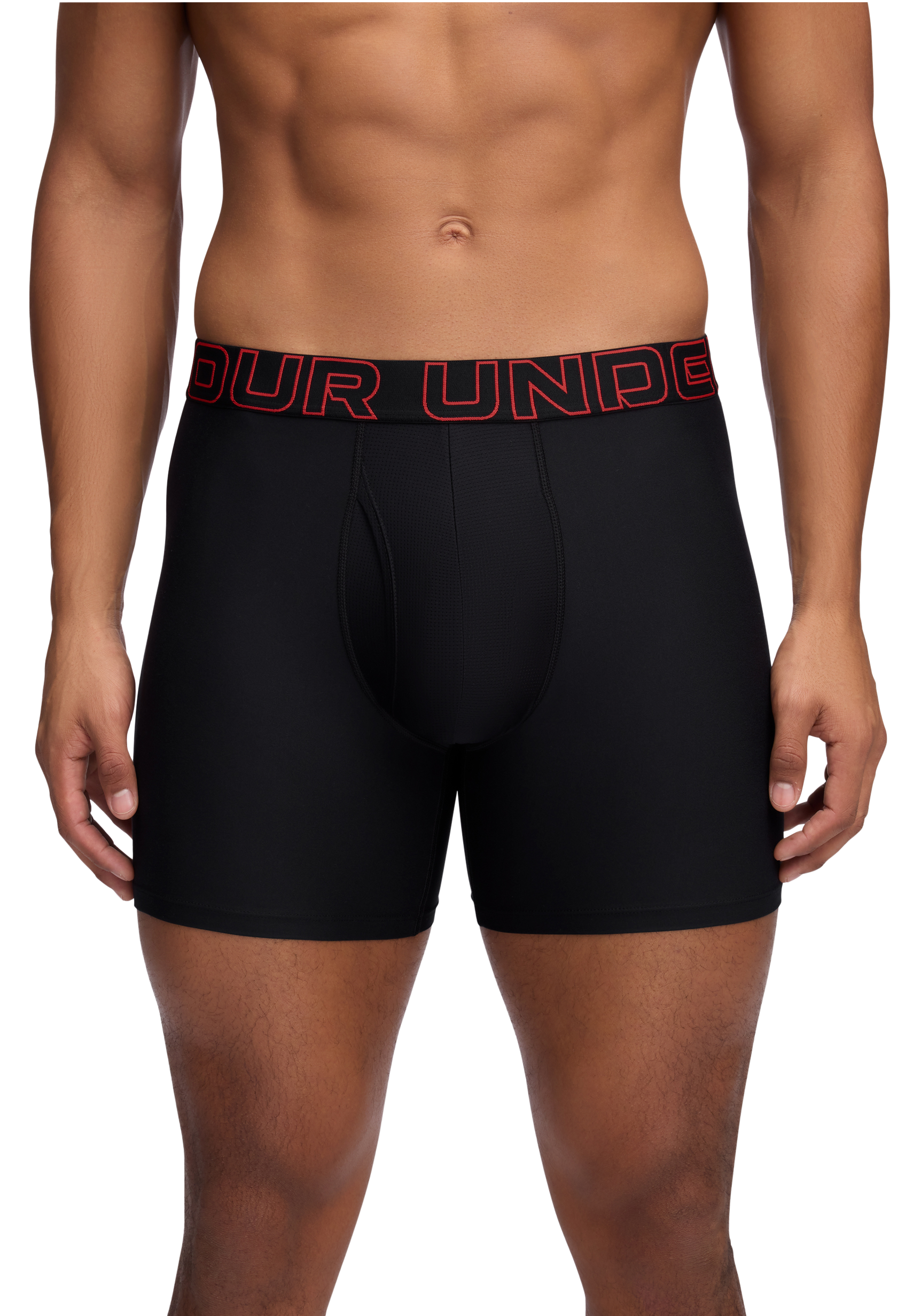 Image of "Under Armour Performance Tech 6"" Boxer Briefs for Men 3-Pack - Black - S"