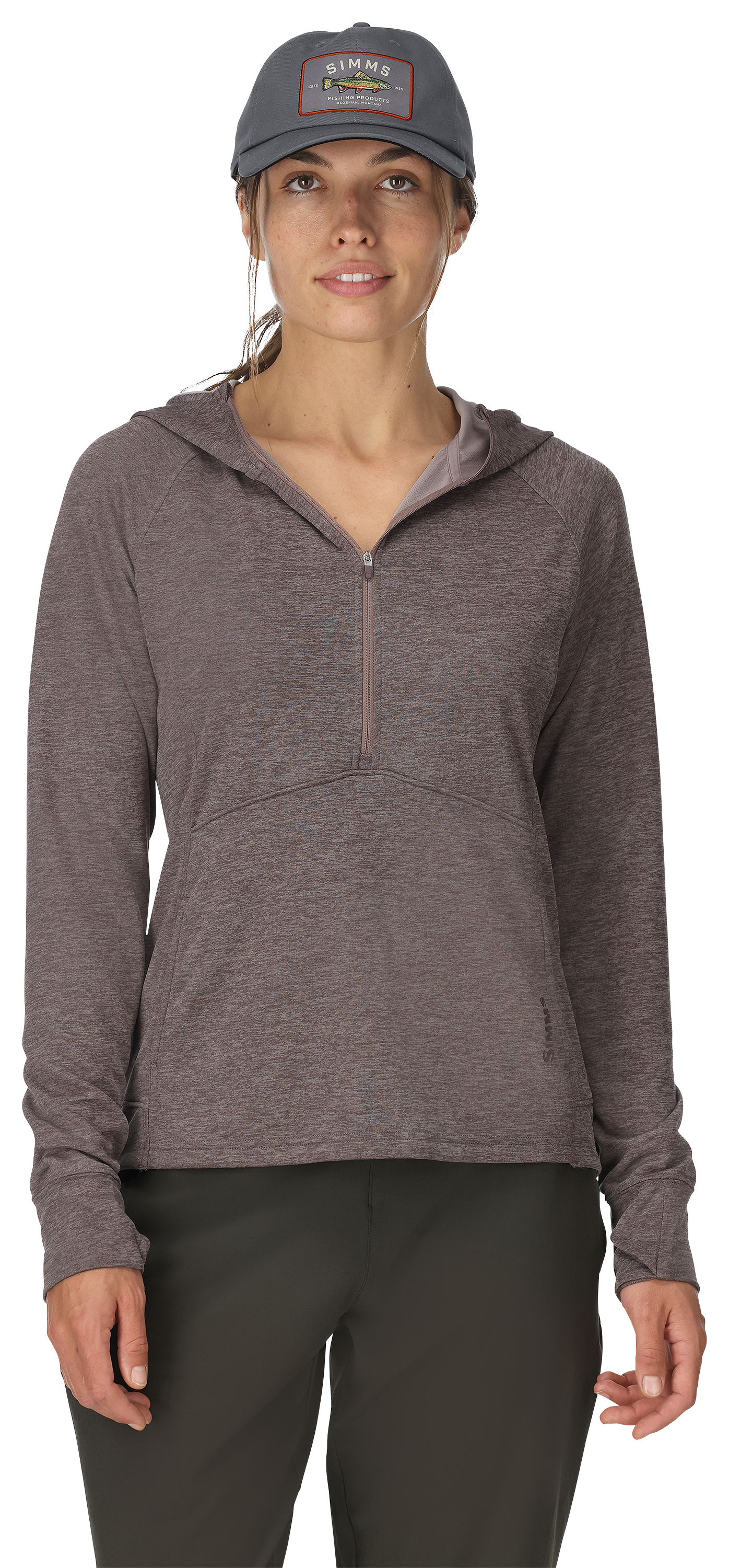 Image of Simms Bugstopper Half-Zip Long-Sleeve Hoodie for Ladies