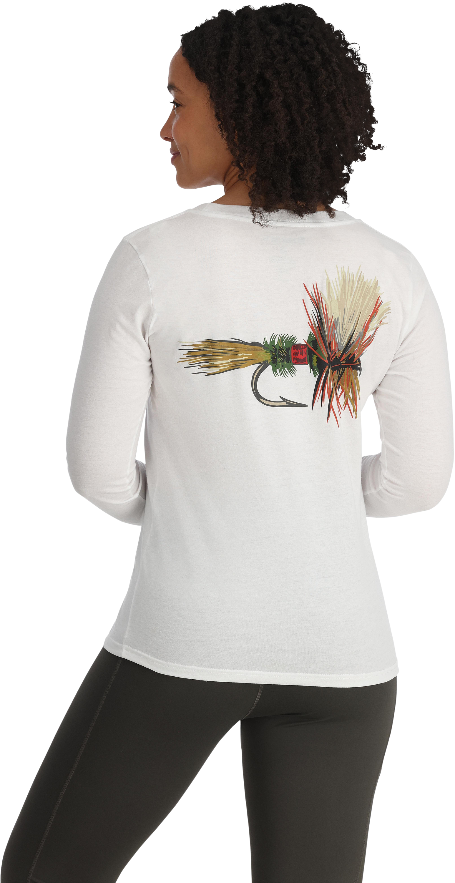 Image of Simms Royal Wulff Fly Long-Sleeve T-Shirt for Ladies - White - XL