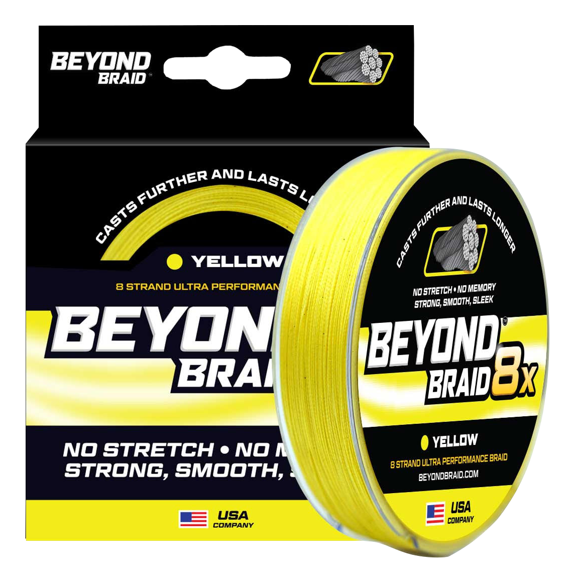 Image of Beyond Braid 8X Ultra Performance 8-Strand Fishing Line - Yellow - 2000 Yards - 30 Lb. Test