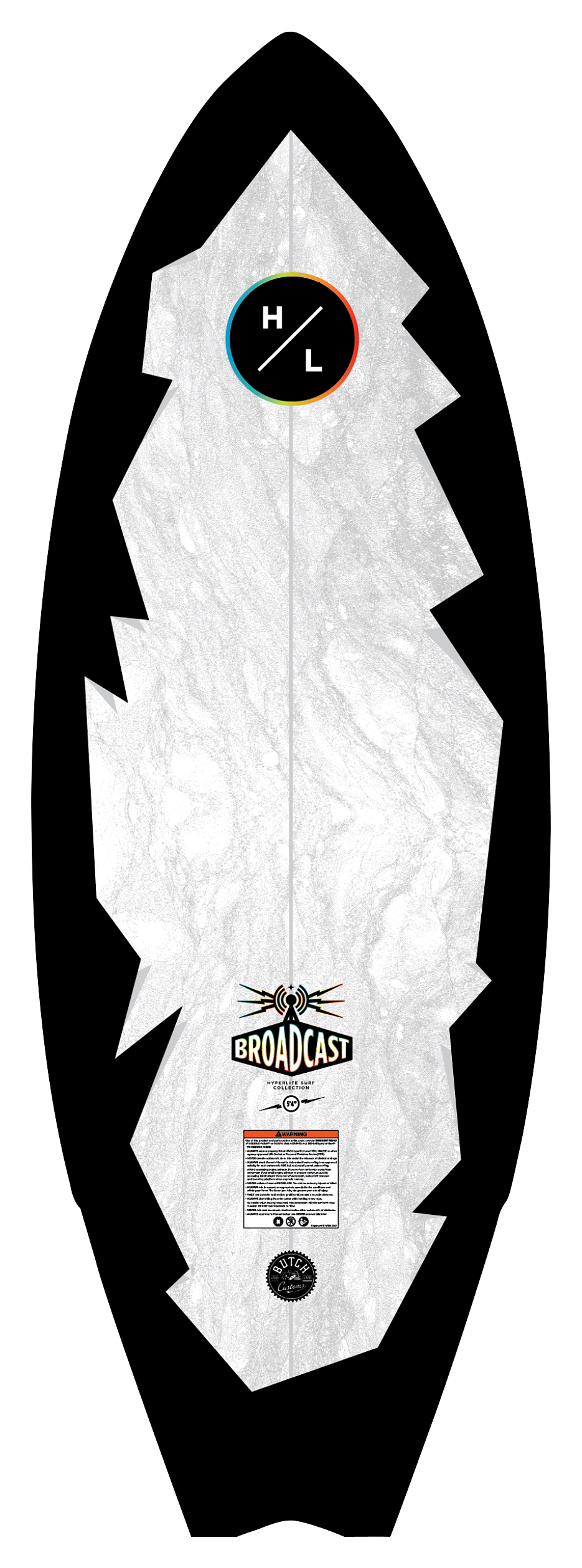 Image of Hyperlite Broadcast 5.4 Wakesurfer - Black/White