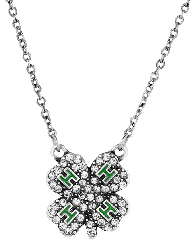 Image of Montana Silversmiths Sparkling 4-H Clover Necklace