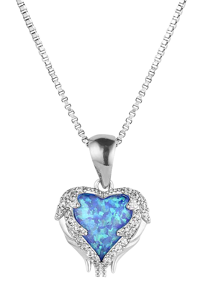 Image of Montana Silversmiths Heart's Flame Opal Necklace