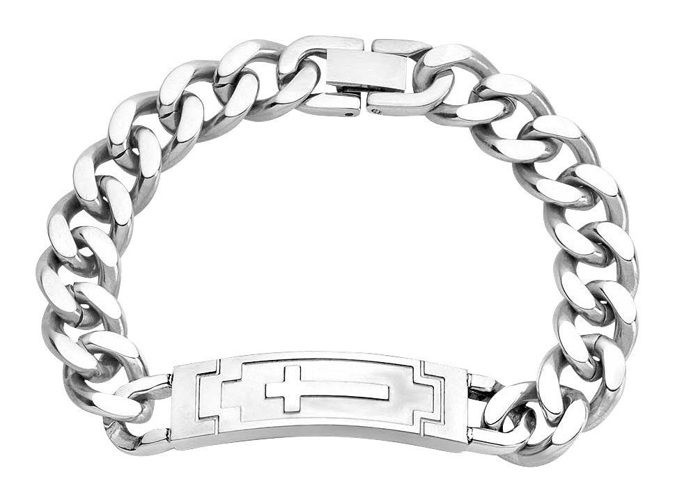 Image of Montana Silversmiths Devoted Faith Cross Cuban Link Bracelet