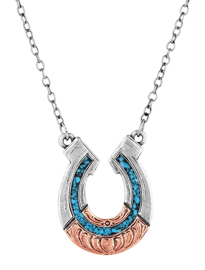 Image of Montana Silversmiths Inner Light Turquoise Horseshoe Necklace