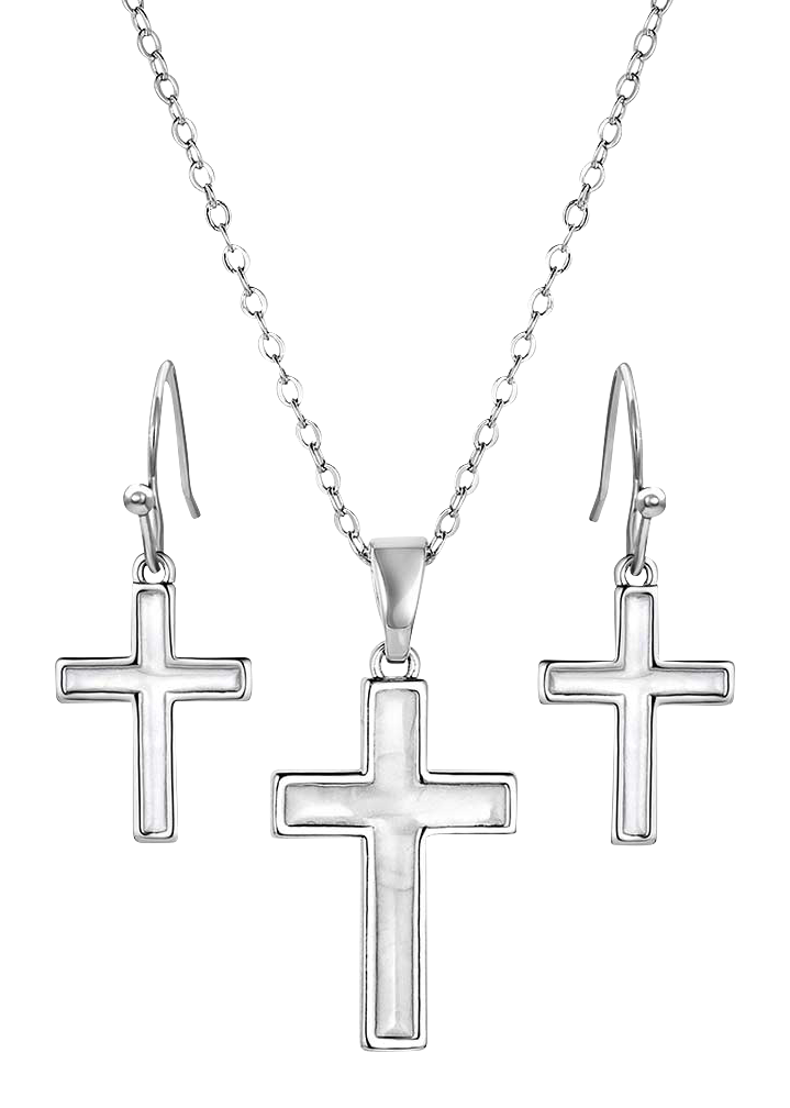 Image of Montana Silversmiths Unwavering Devotion Cross Jewelry Set