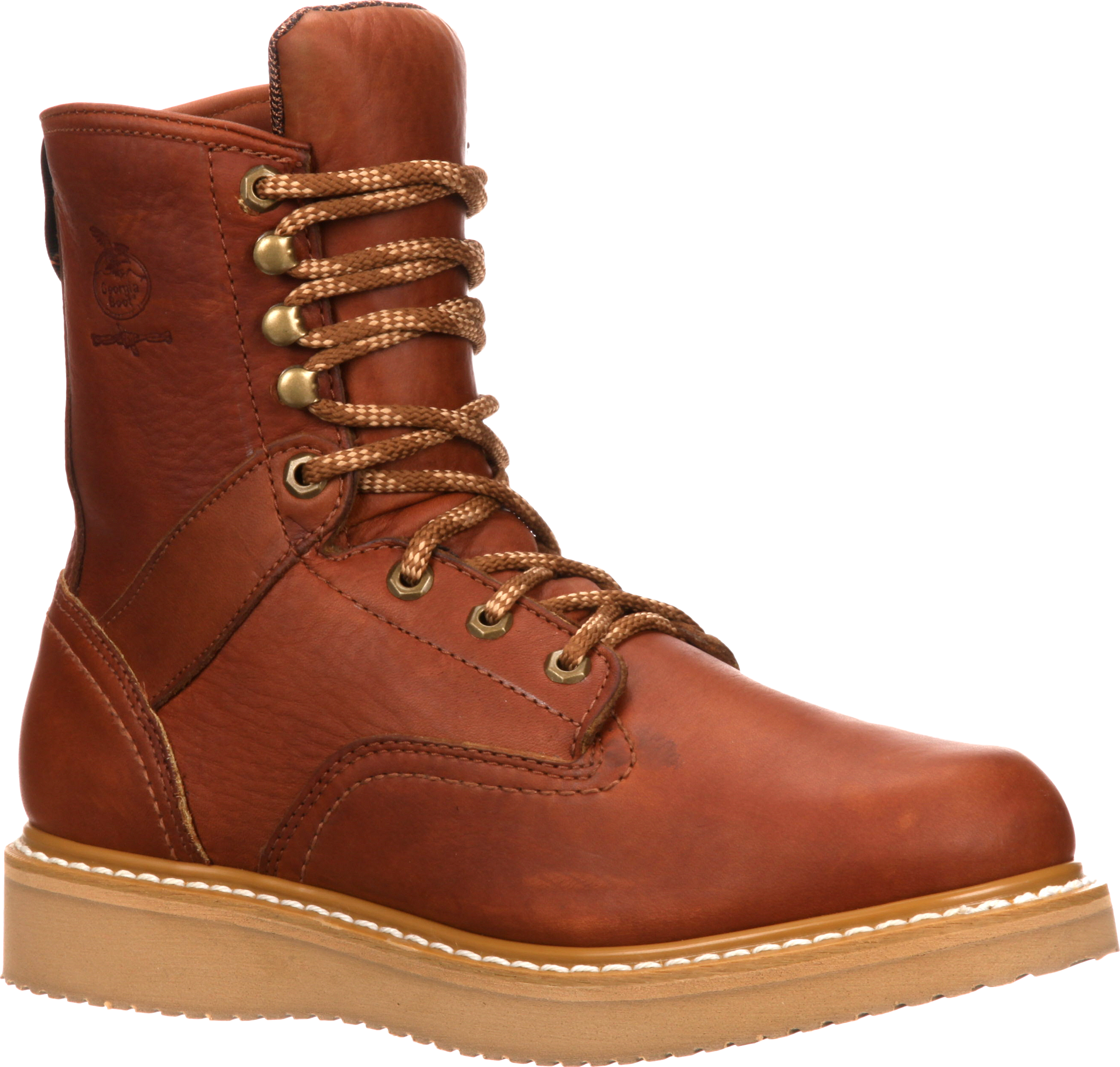 Image of Georgia Boot Wedge Steel Toe Work Boots for Men - Tan
