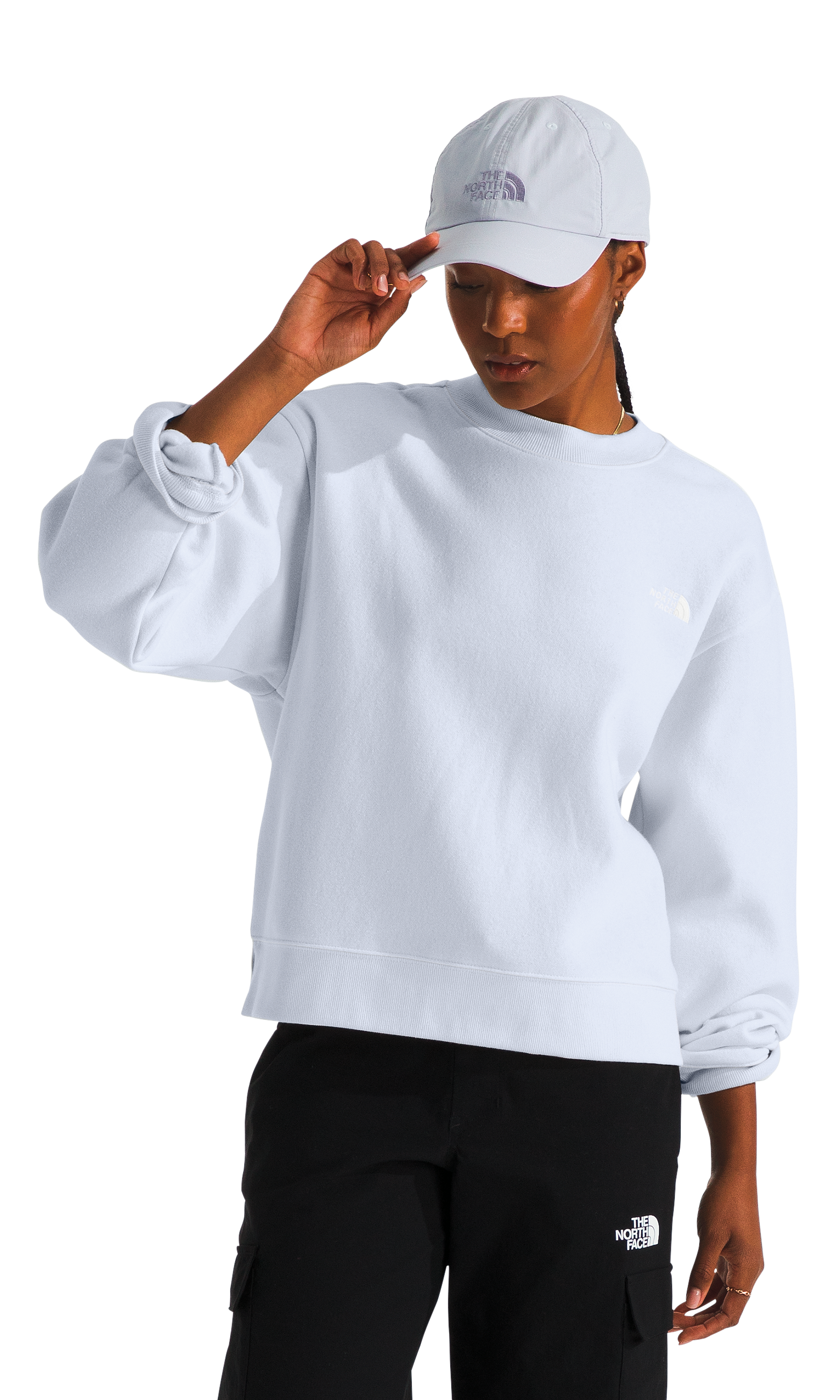 Image of The North Face Evolution Fleece Crew-Neck Long-Sleeve Sweatshirt for Ladies - Mystic Haze - L