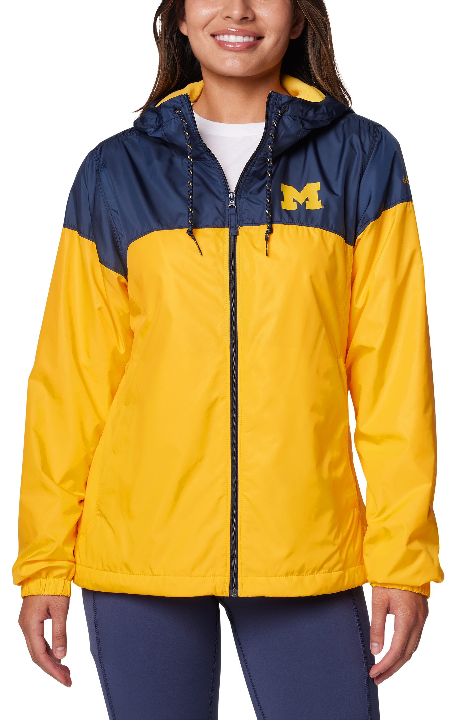 Image of Columbia Collegiate Flash Forward II Lined Jacket for Ladies - University of Michigan/Collegiate Navy - XL