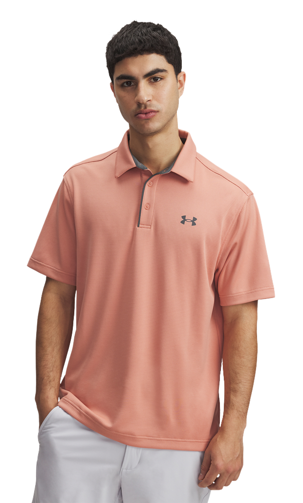 Image of Under Armour Tech Short-Sleeve Polo - Canyon Pink/Pitch Gray
