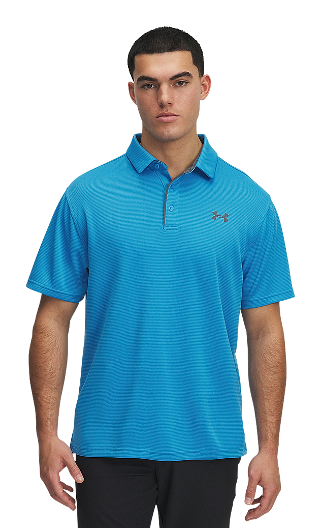 Image of Under Armour Tech Short-Sleeve Polo - Ether Blue/Pitch Gray
