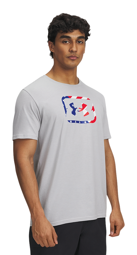 Image of Under Armour Freedom Hook Short-Sleeve T-Shirt for Men - Mod Gray/Royal