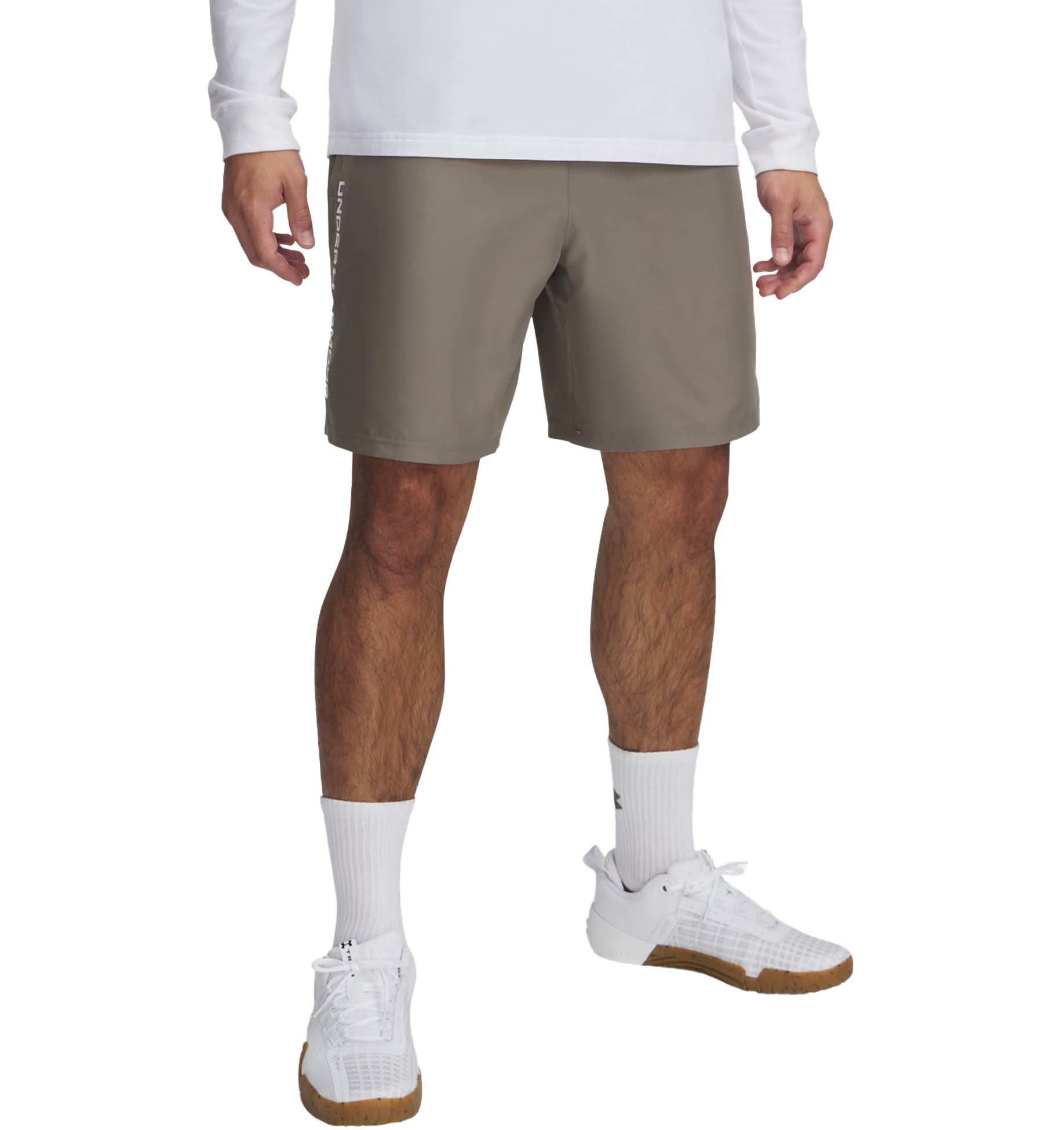 Image of Under Armour Tech Woven Wordmark Shorts - Taupe Dusk