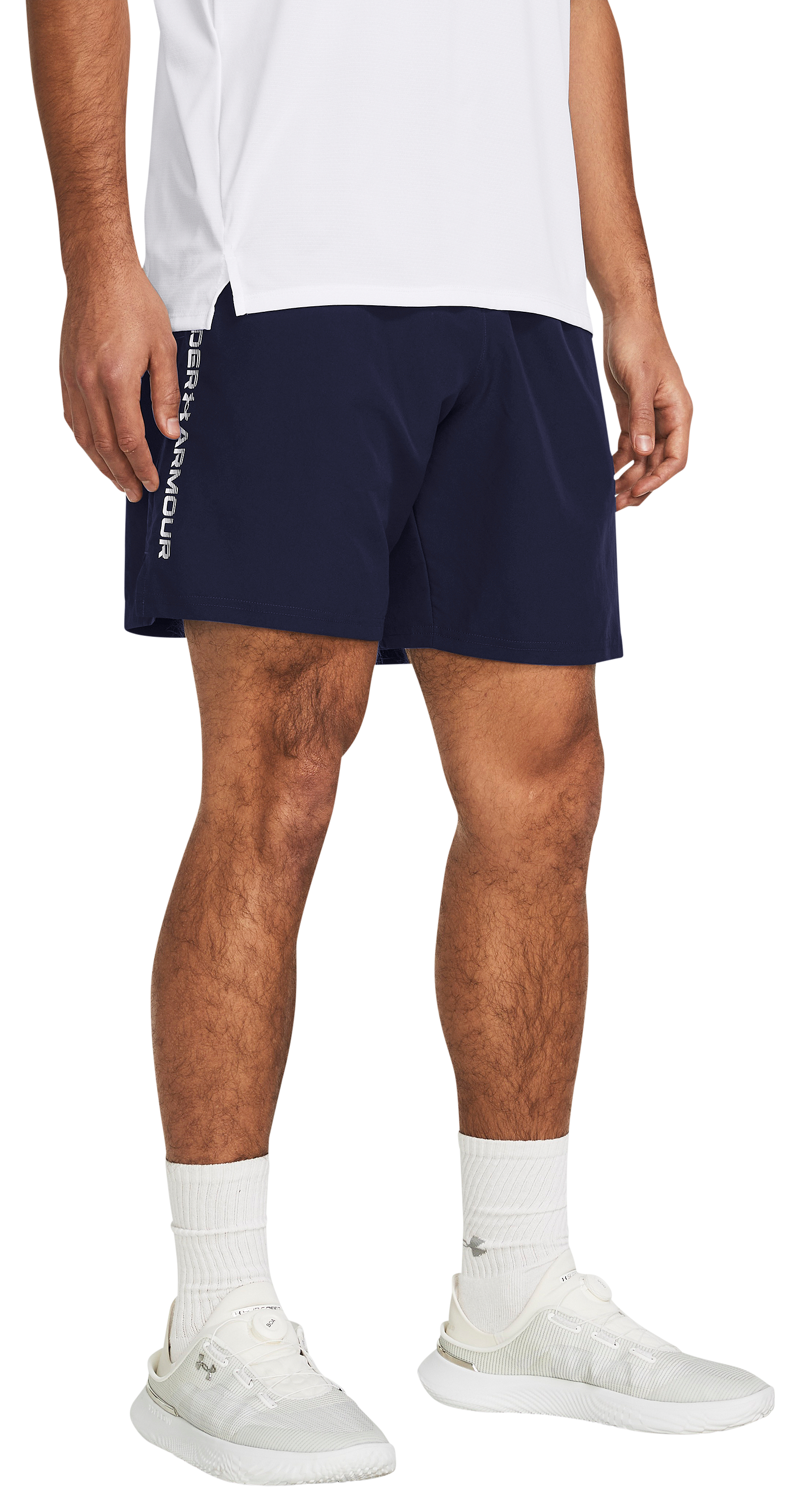 Image of Under Armour Tech Woven Wordmark Shorts - Midnight Navy