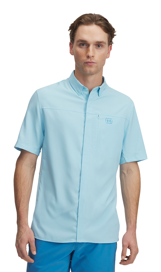 UNDER ARMOUR Shorebreak Hybrid Woven Short-Sleeve Button-Down Shirt for Men