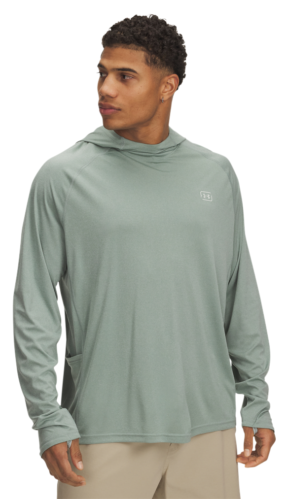 Image of Under Armour Fish Elite Long-Sleeve Hoodie - Silica Green
