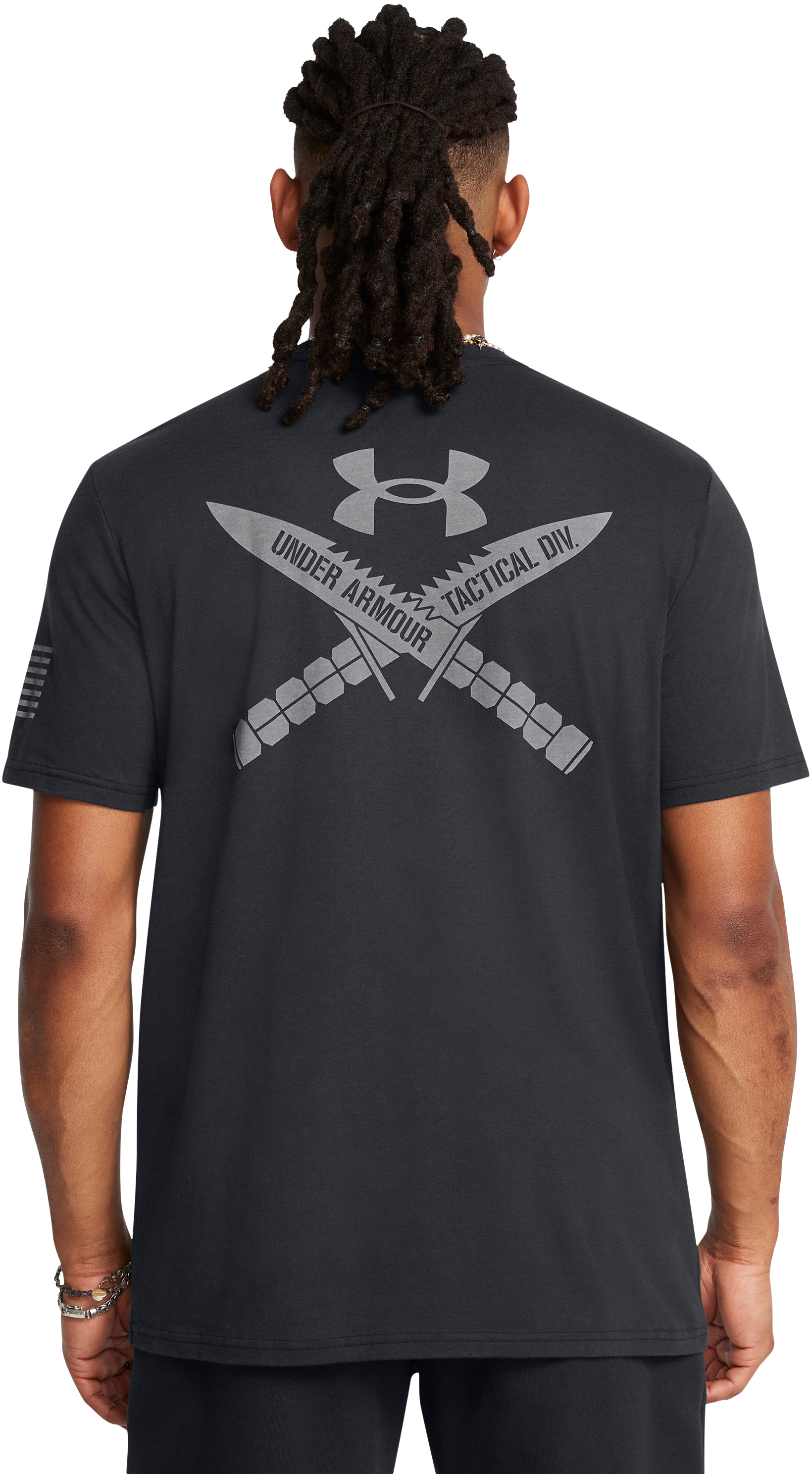 Image of Under Armour Freedom Spine Short-Sleeve T-Shirt for Men - Black - M