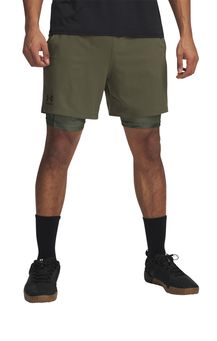 Image of Under Armour Vanish Freedom 2-in-1 Shorts for Men - Marine OD Green - 2XL