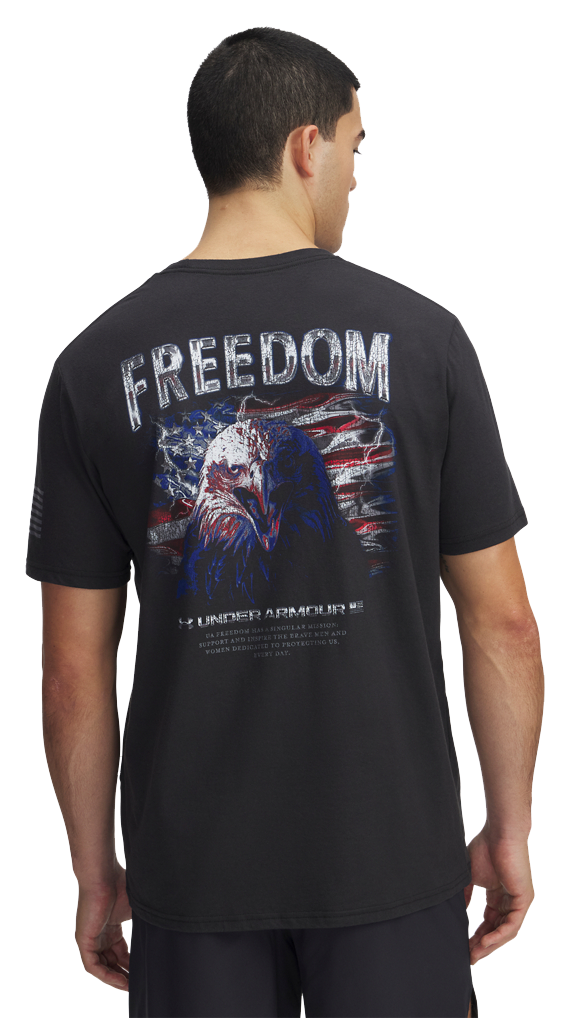 Image of Under Armour Freedom Eagle Short-Sleeve Shirt for Men - Black - XL