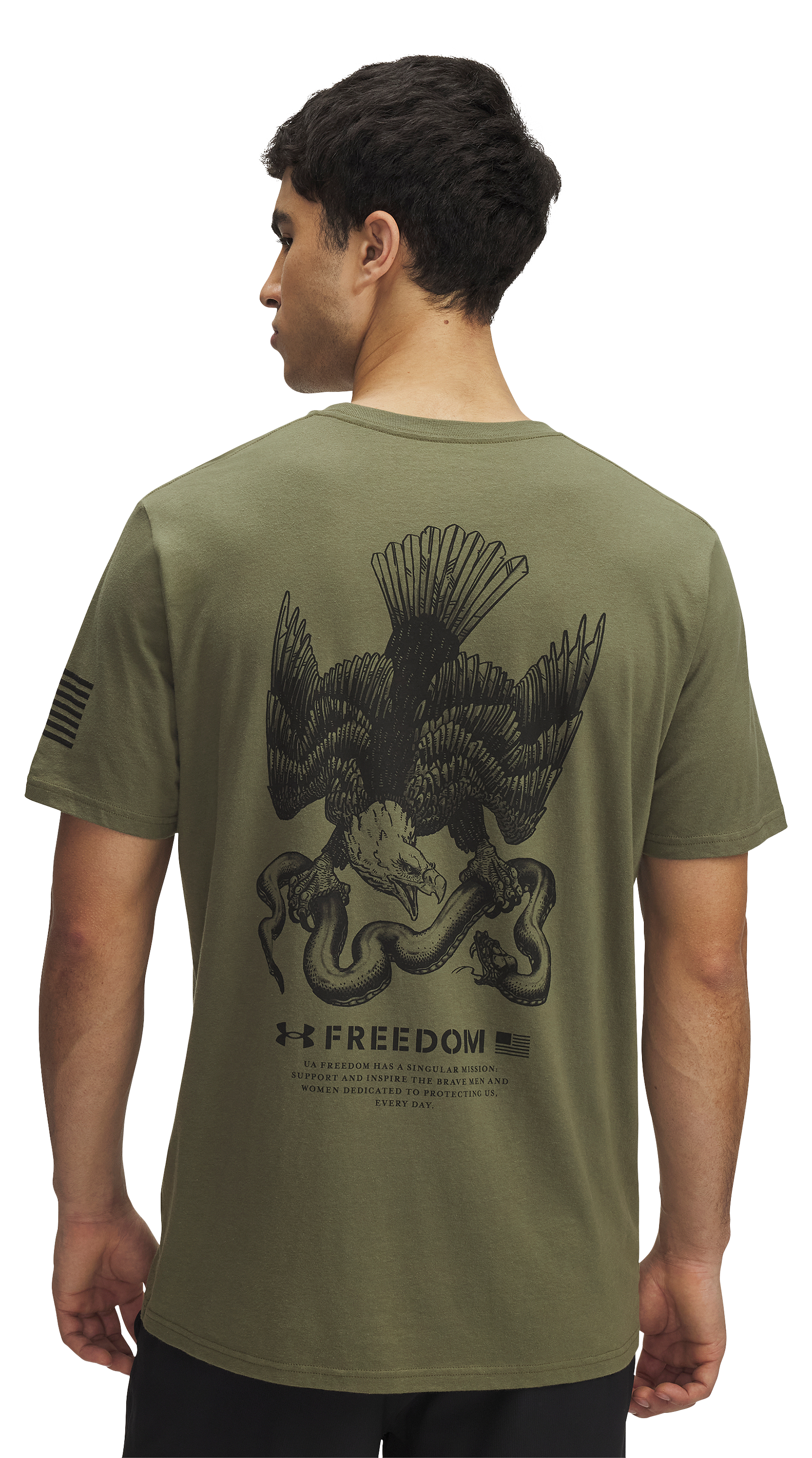 Under Armour Freedom Military Short-Sleeve T-Shirt for Men - Marine OD Green