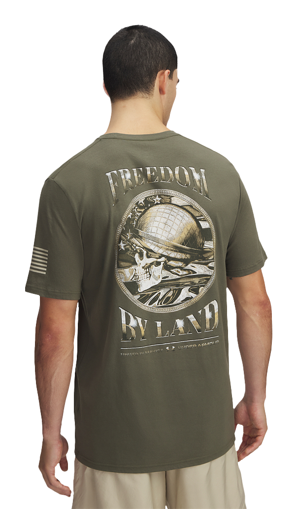 Image of Under Armour Freedom By Land Short-Sleeve T-Shirt for Men - Marine OD Green - 3XL