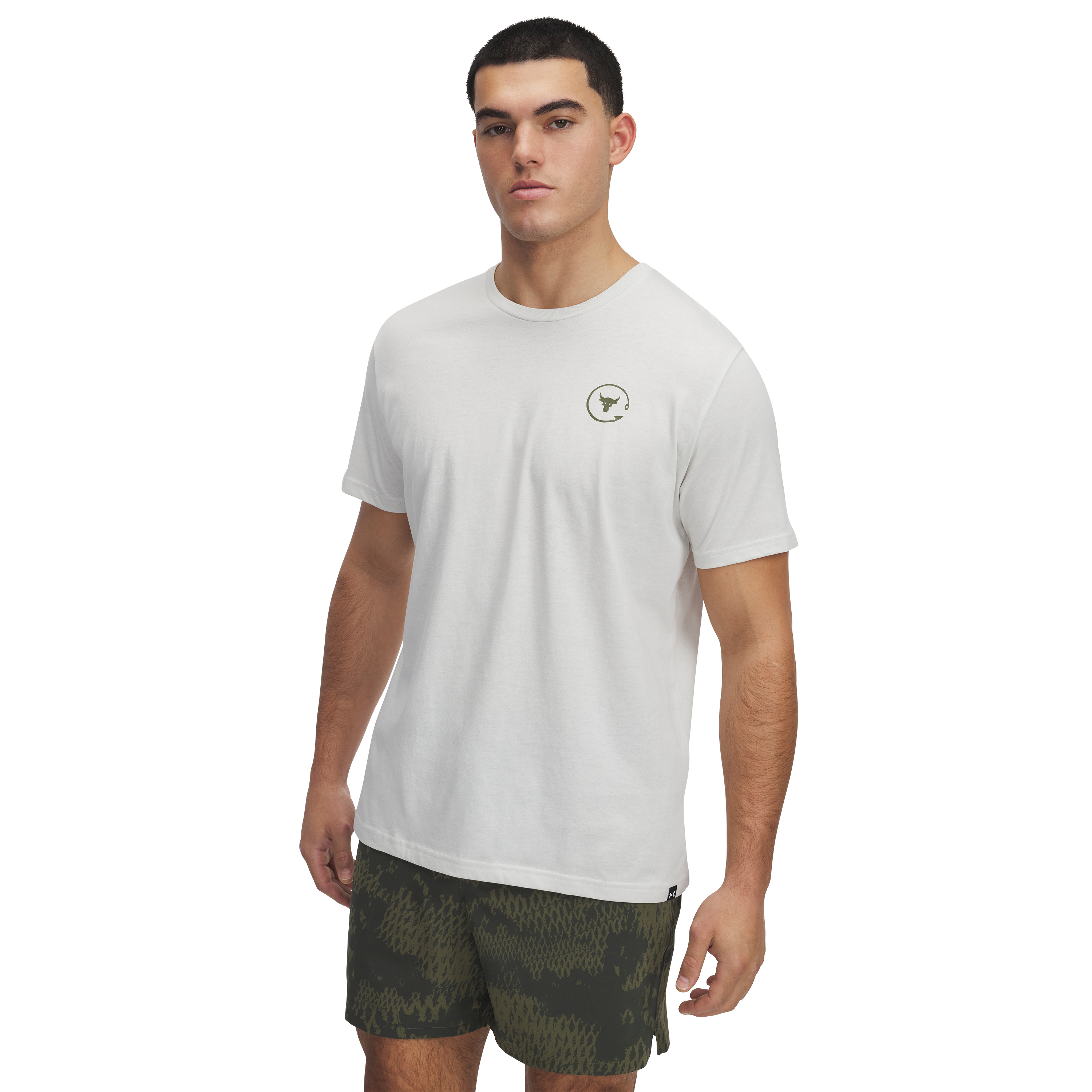 Image of Under Armour Project Rock Fresh Short-Sleeve Shirt for Men - White Clay