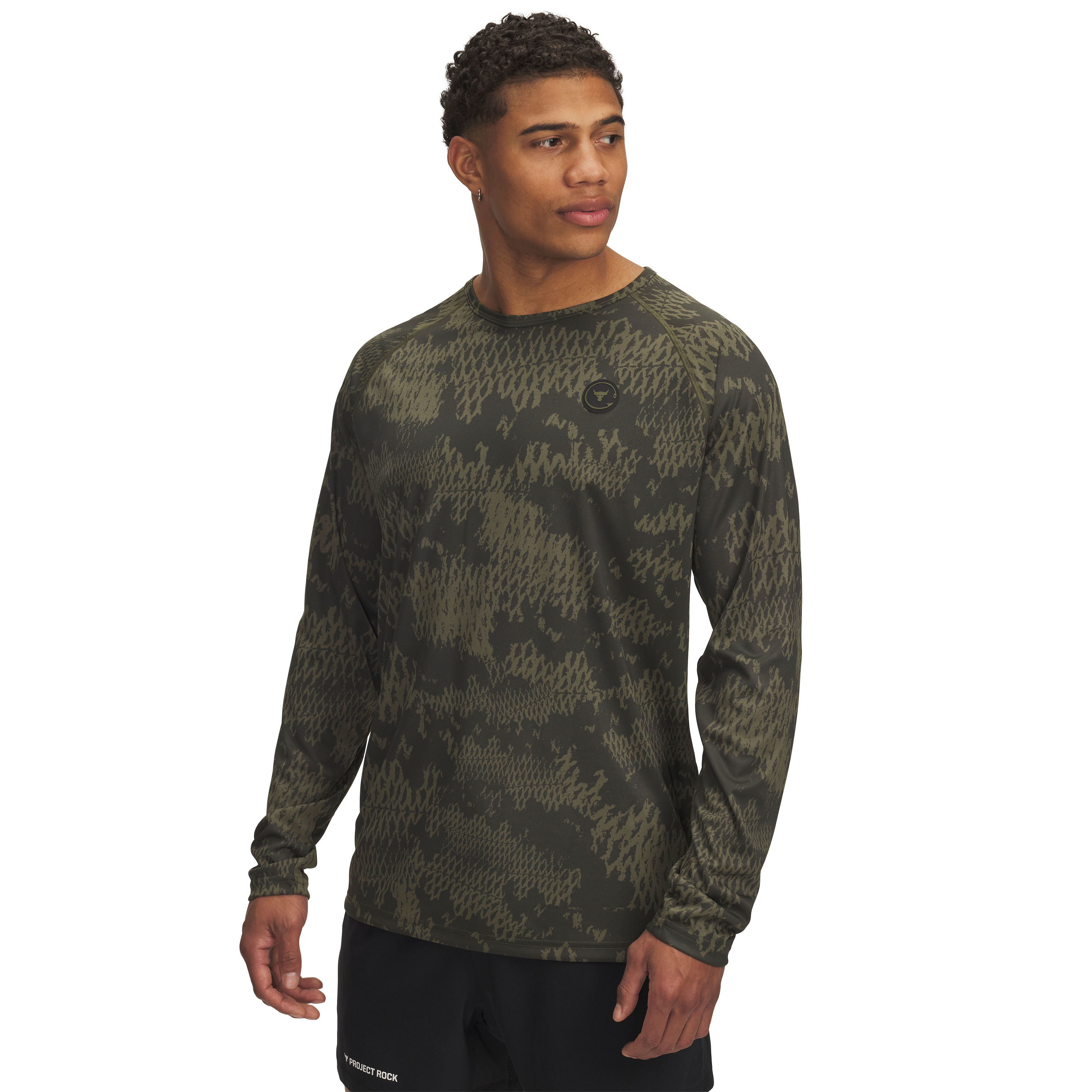 Image of Under Armour Project Rock IsoChill Long-Sleeve Fishing Shirt for Men - Marine OD Green - S