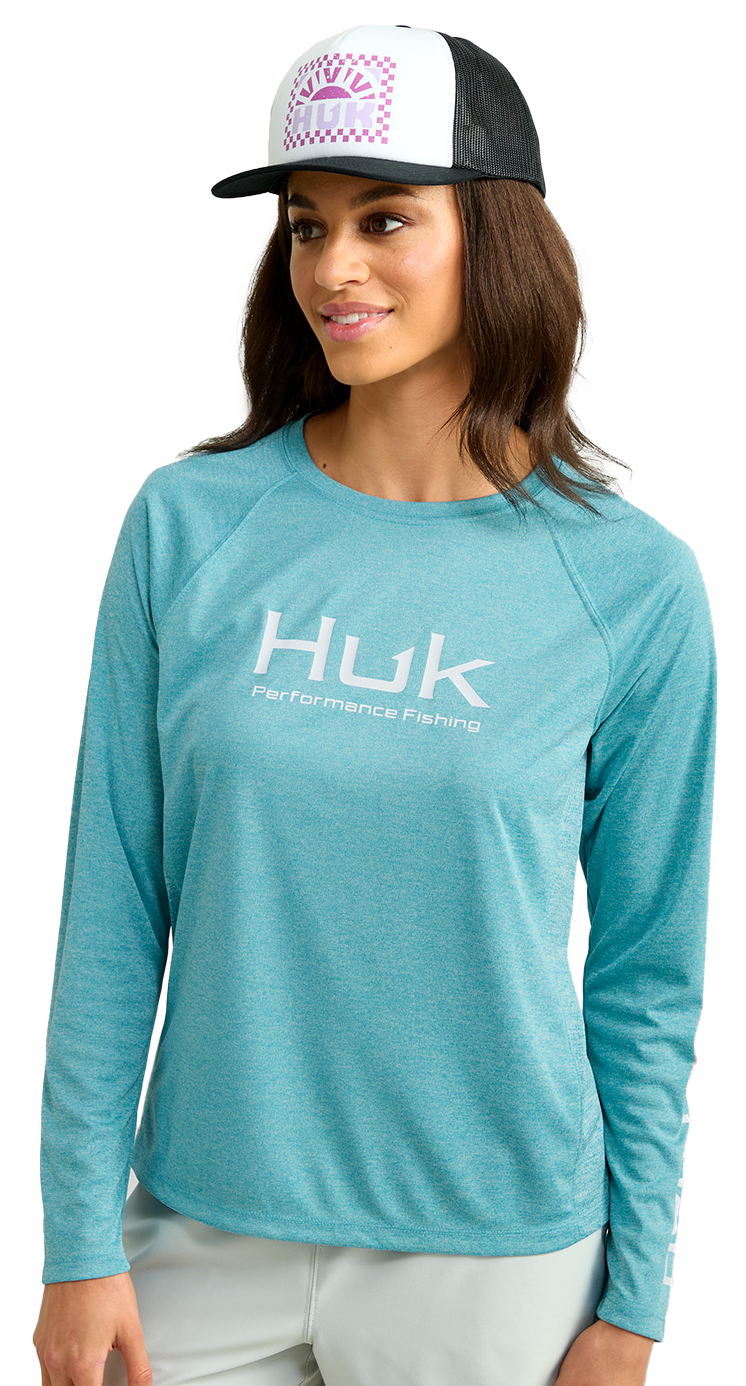 Image of Huk Pursuit Performance Long-Sleeve Shirt - Algiers Blue Heather