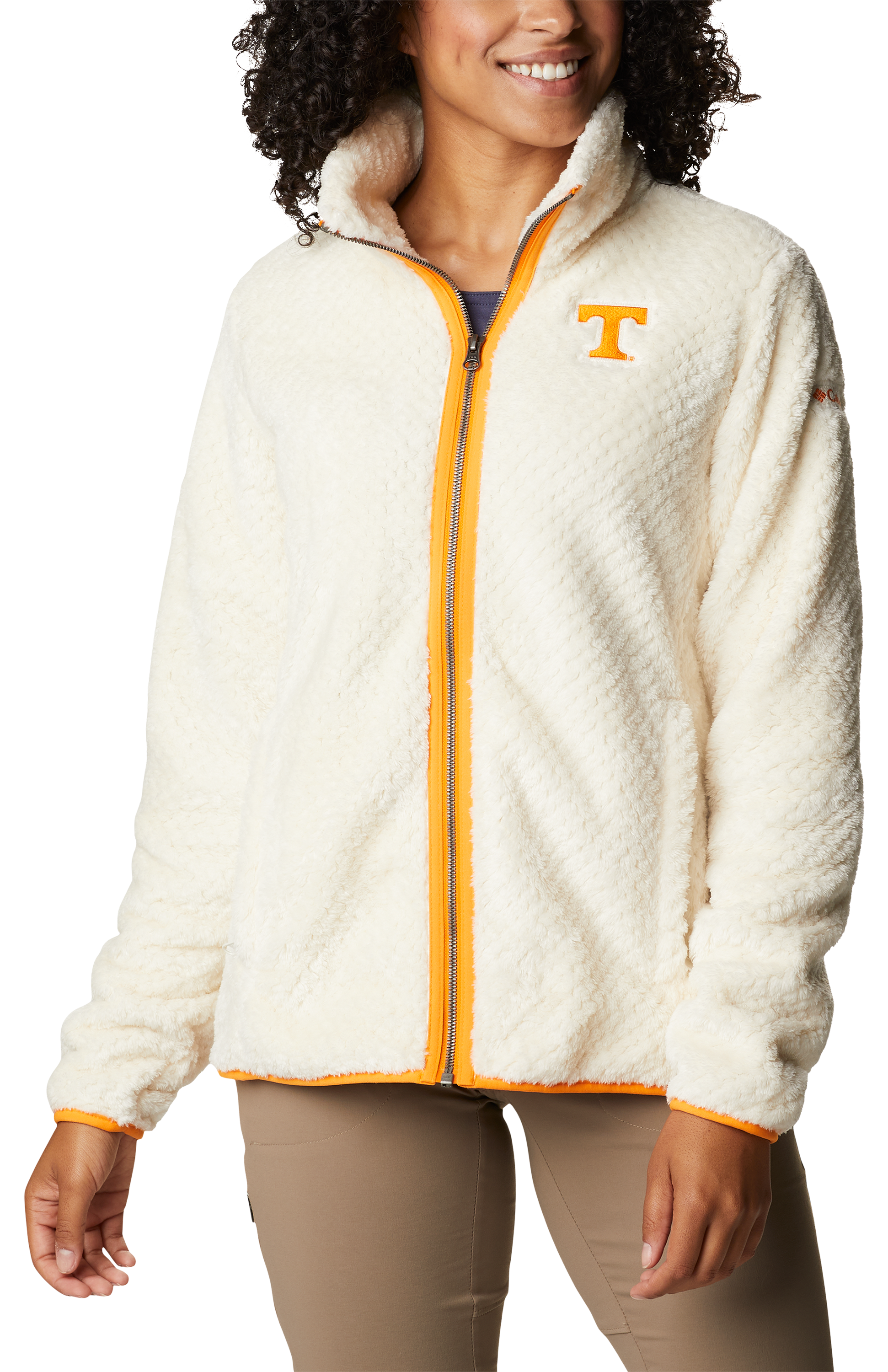 Image of Columbia Collegiate Fire Side II Sherpa Full-Zip Fleece for Ladies - Univ of Tennessee/Chalk - S