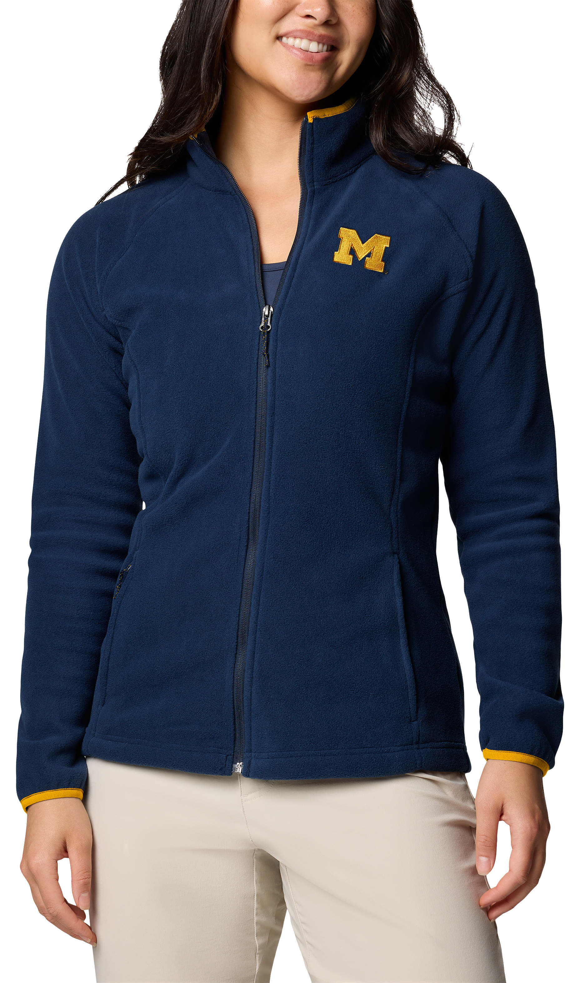 Image of Columbia Collegiate Give and Go III Fleece Jacket for Ladies - University of Michigan/Collegiate Navy - S