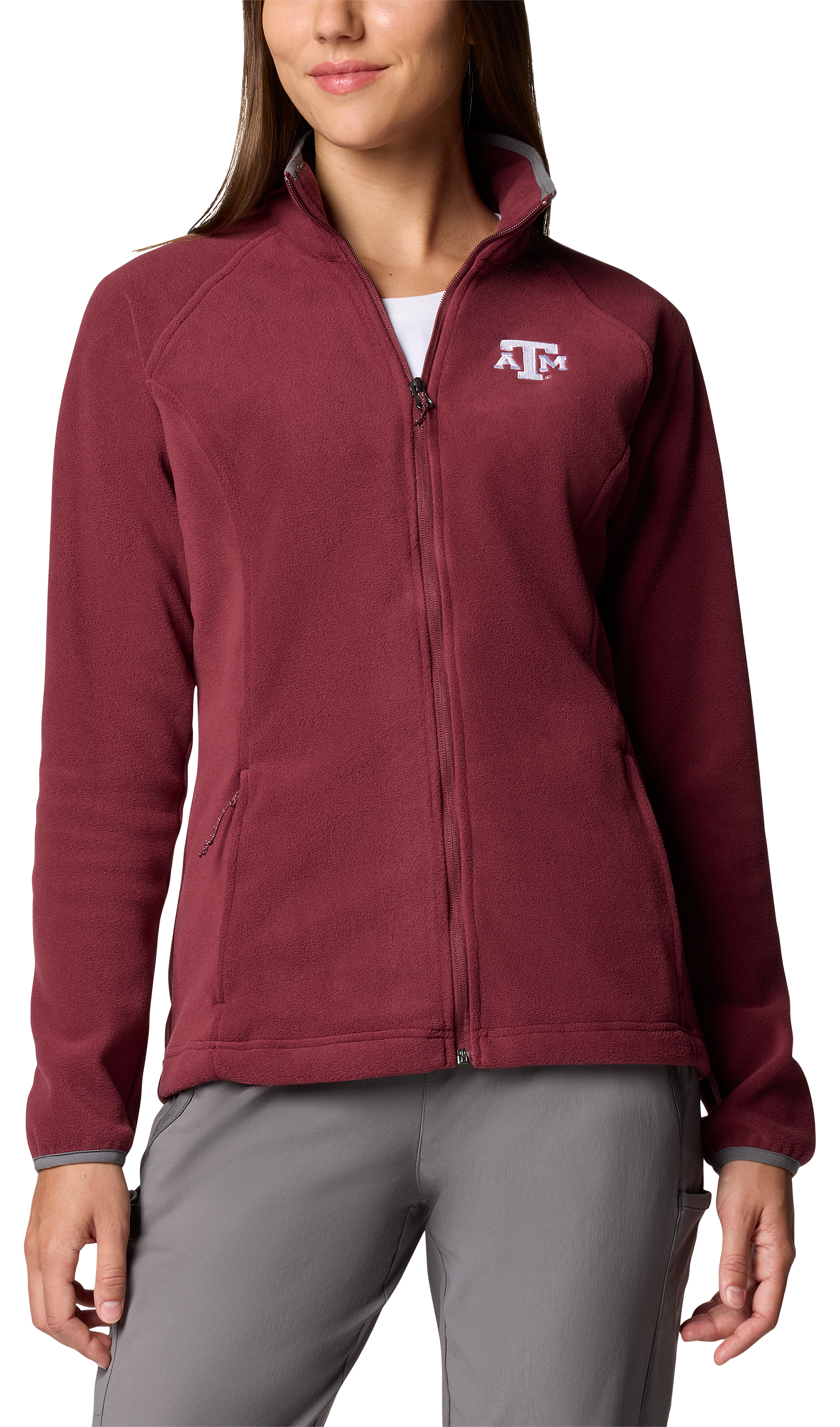 Image of Columbia Collegiate Give and Go III Fleece Jacket for Ladies - Texas A&M/Deep Maroon - XXL