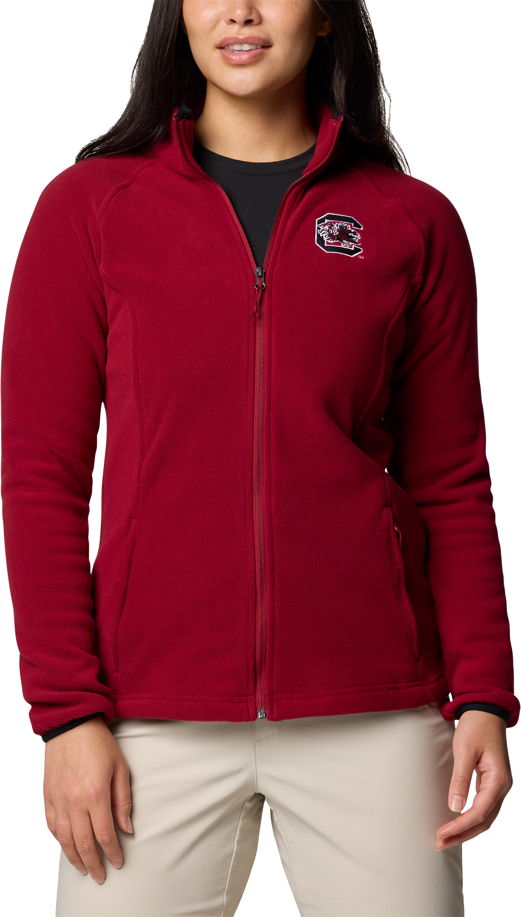 Image of Columbia Collegiate Give and Go III Fleece Jacket for Ladies - University of South Carolina/Beet Red - M