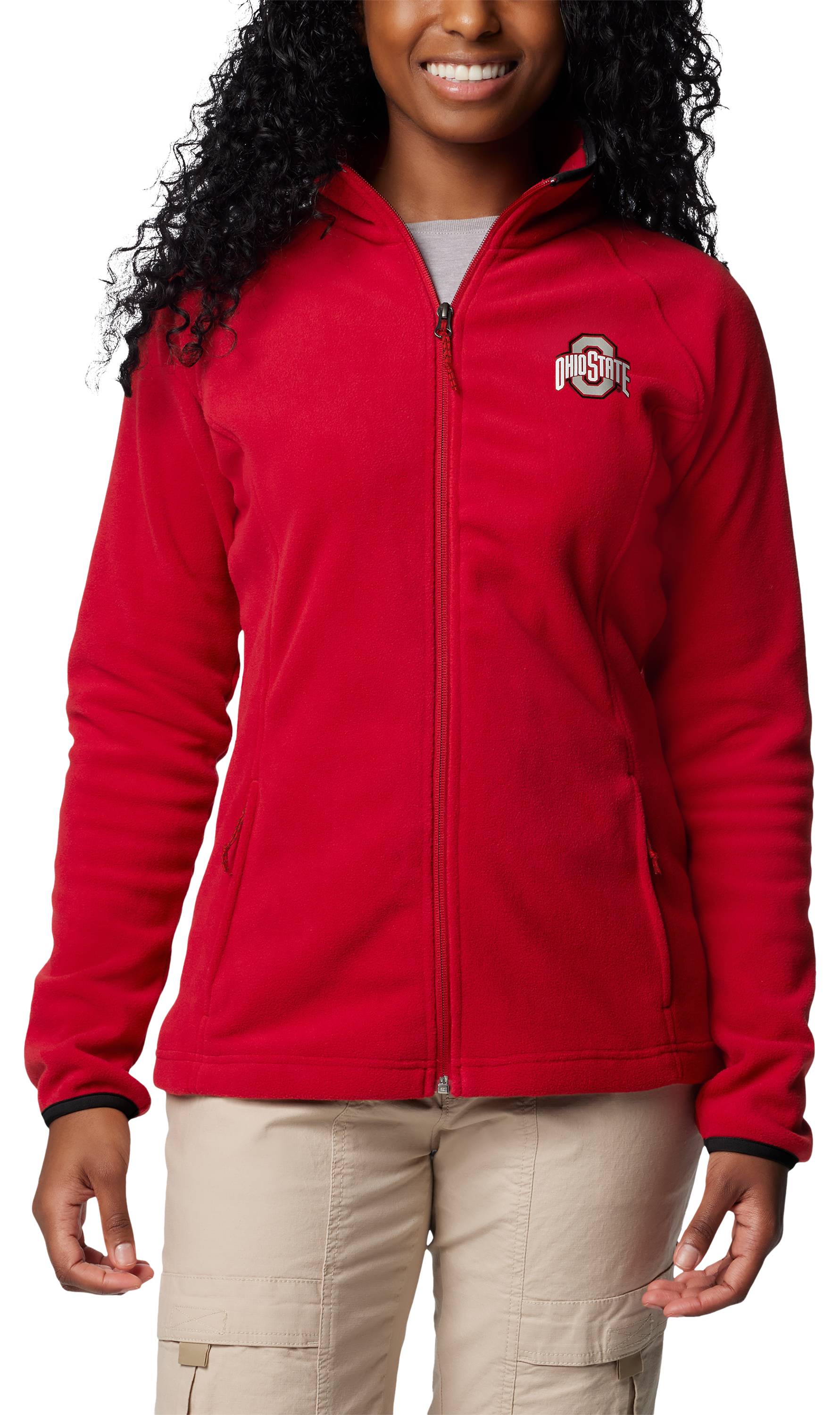 Image of Columbia Collegiate Give and Go III Fleece Jacket for Ladies - Ohio State University/Intense Red - XXL